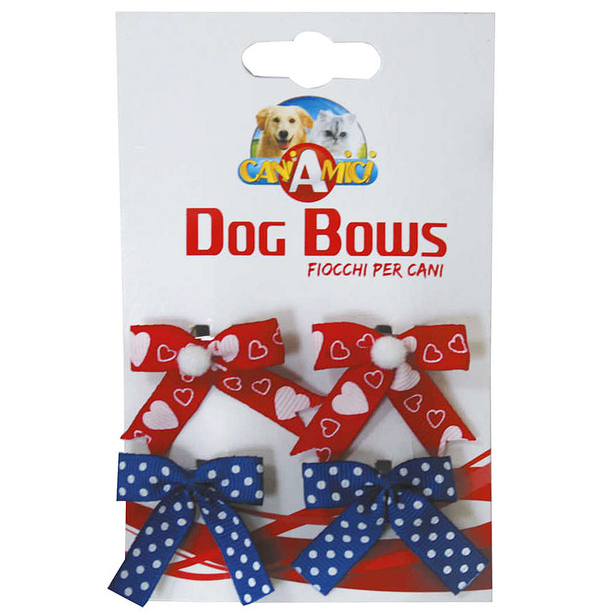 Бантики для собак с клипсой Croci с узорами 3.5 см в ассортименте 4 шт. - фото 1