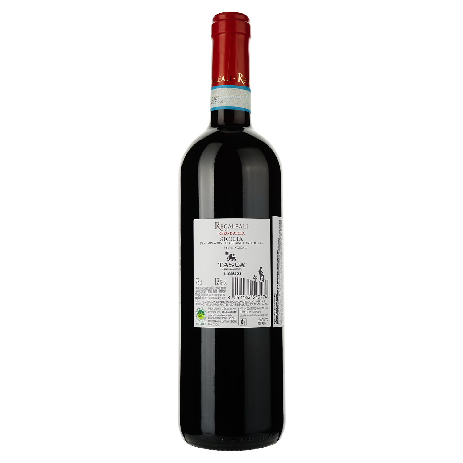 Вино Tasca d'Almerita Regaleali Nero d’Avola Sicilia DOC, червоне, сухе, 0,75 л - фото 2