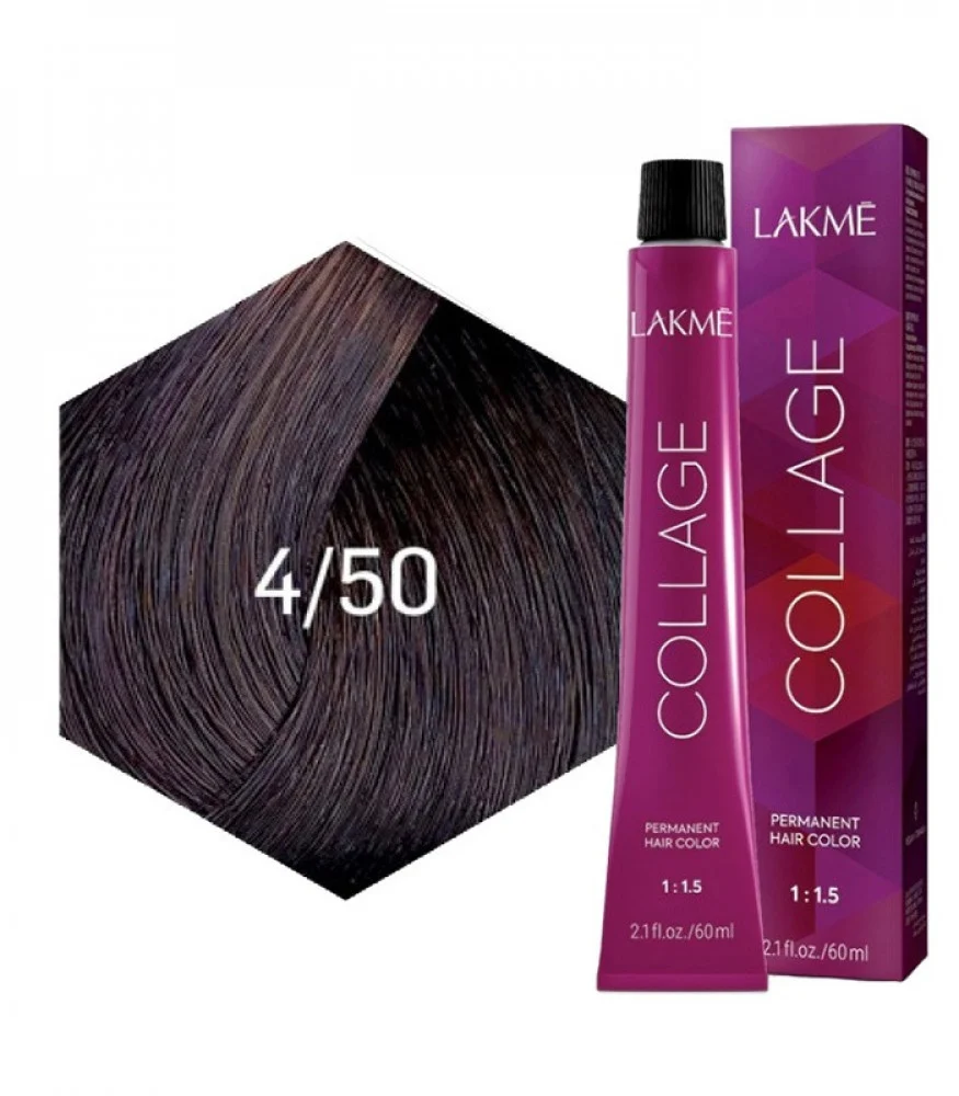 Перманентная краска для волос Lakme Collage Creme Hair Color тон 4/50 (махагоново светло-коричневый) 60 мл - фото 2