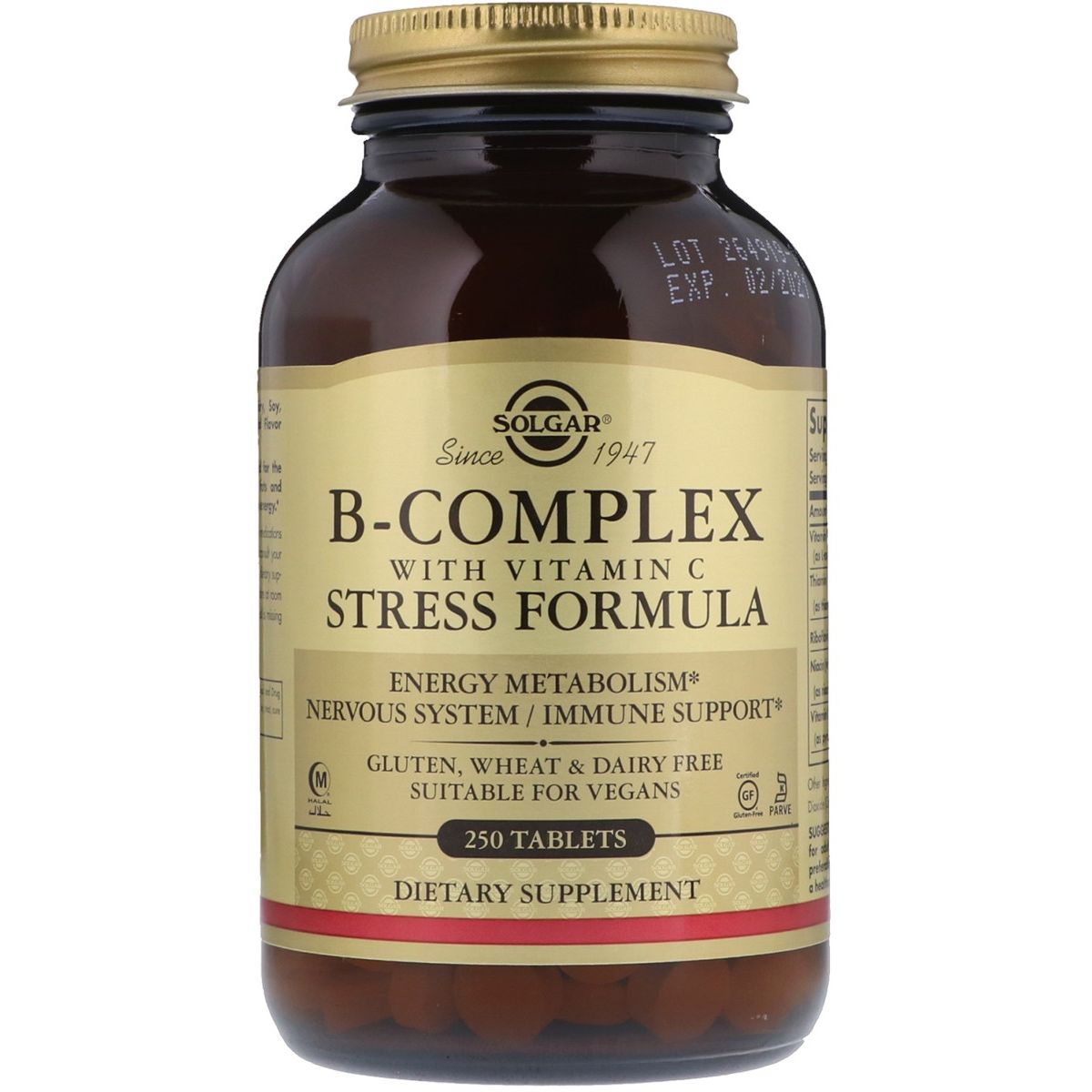 В-комплекс + Витамин С Solgar Stress Formula B-Complex with Vitamin С 250 таблеток - фото 1