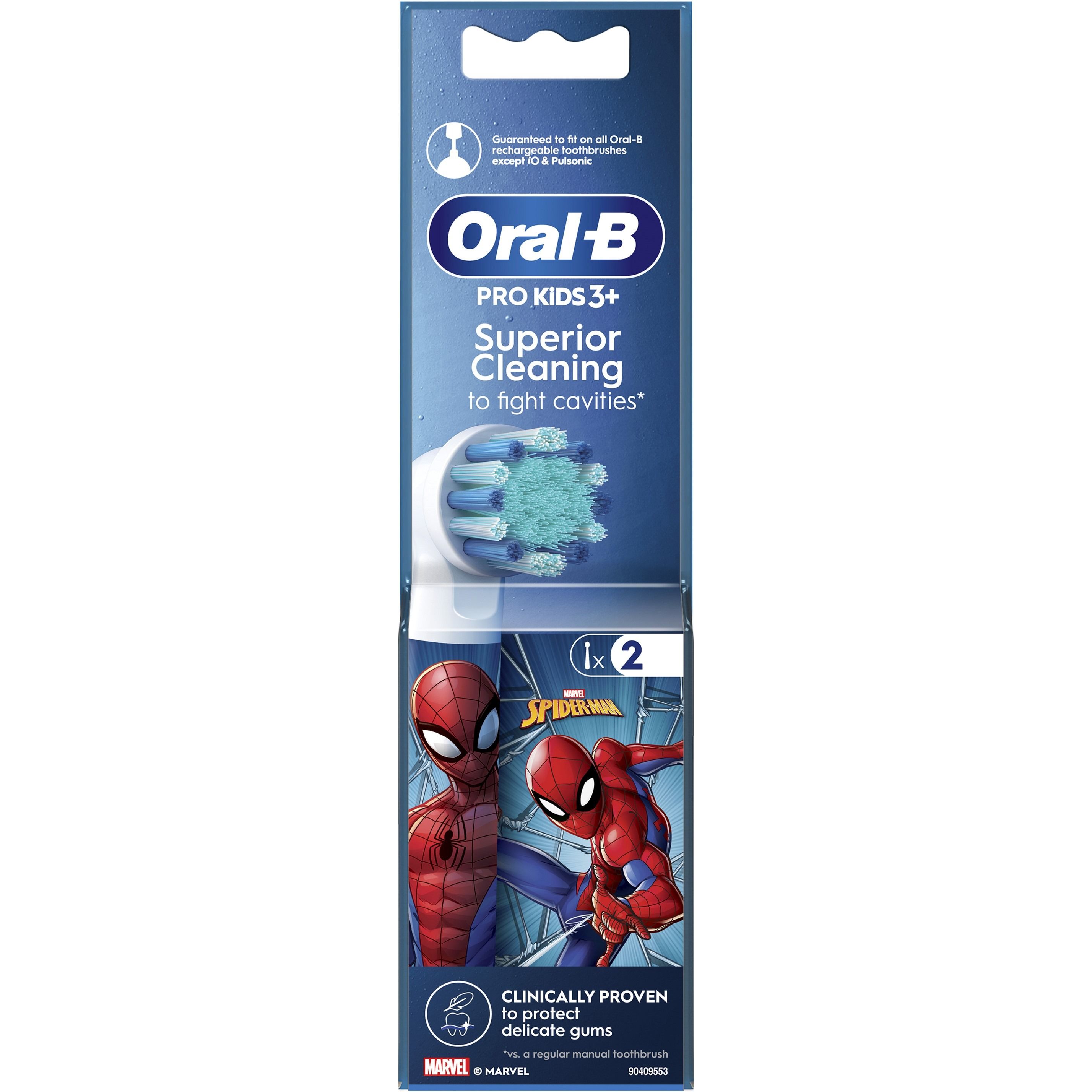 Сменные насадки к электрической зубной щетке Oral-B Pro Kids 3+ Spiderman EB10S 2 шт. - фото 1