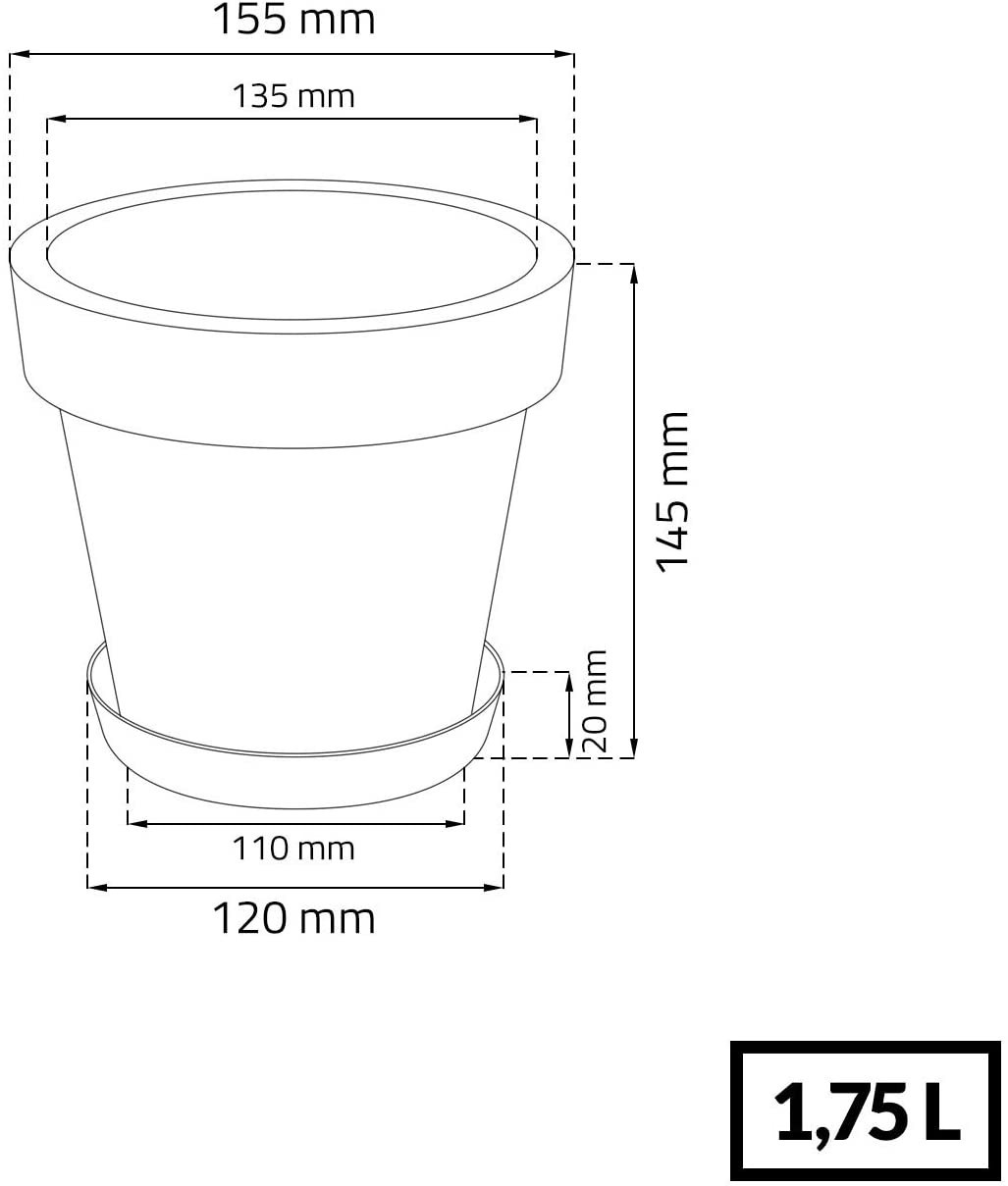 Горшок для цветов Prosperplast Lofly круглый, 160 мм, мокка (70710-7529) - фото 2