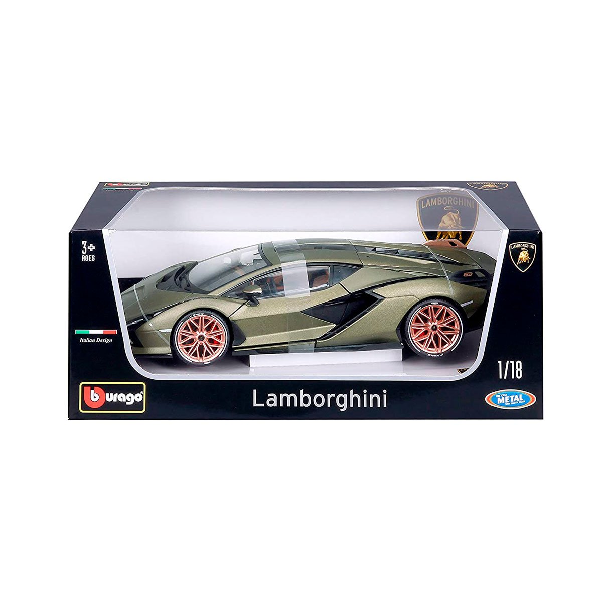 Автомодель Bburago Lamborghini Sian FKP 37 зеленый (18-11046G) - фото 11