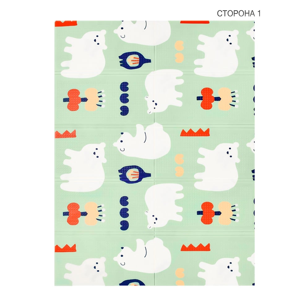 Дитячий двосторонній складний килимок Poppet Білі ведмежата та Грайливі пінгвіни, 150х200х0,8 см (PP015-150H) - фото 2