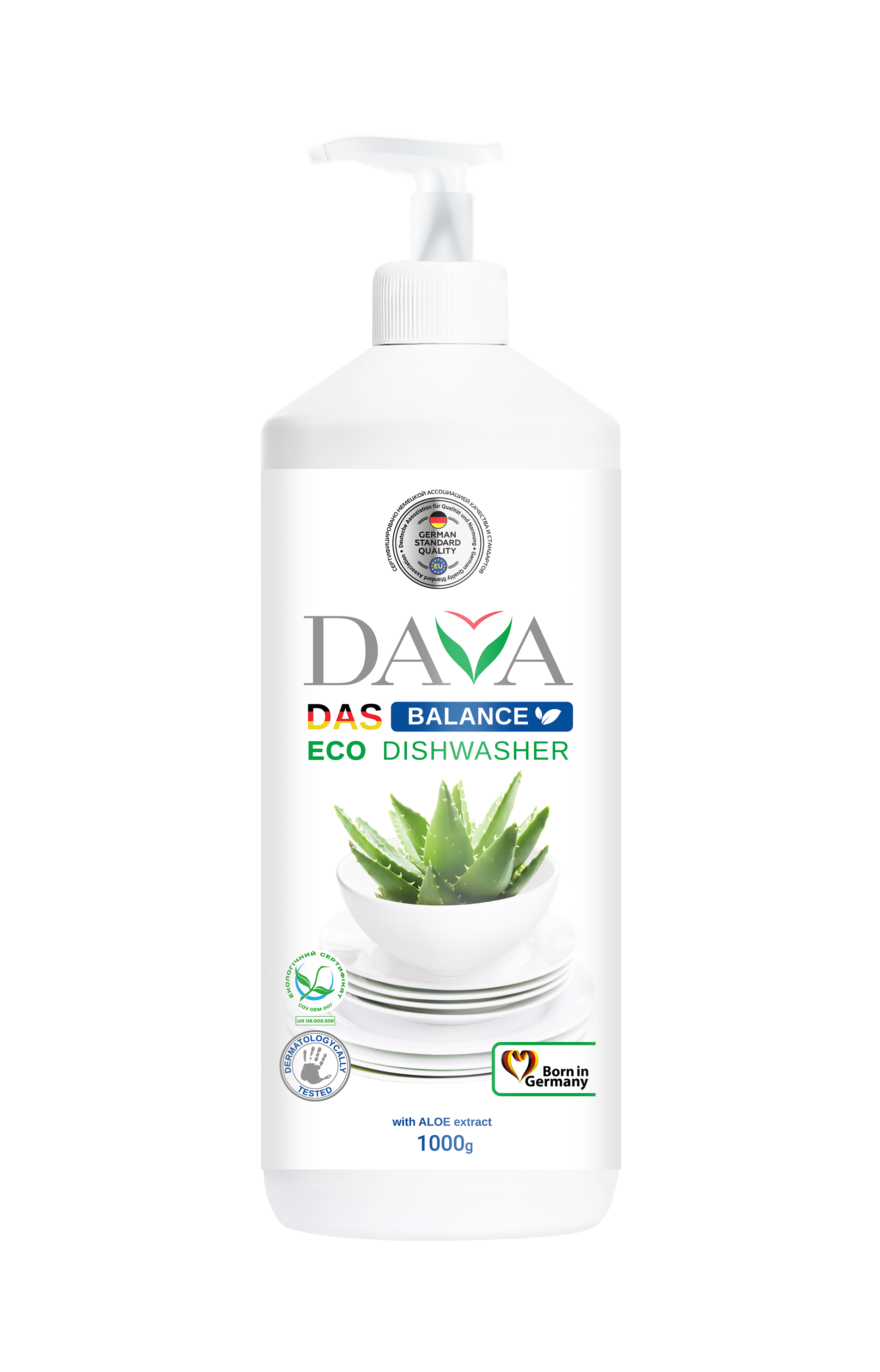 Photos - Dish Soap Екологічний засіб для миття посуду Dava Balance з екстрактом алое, 1 л (72