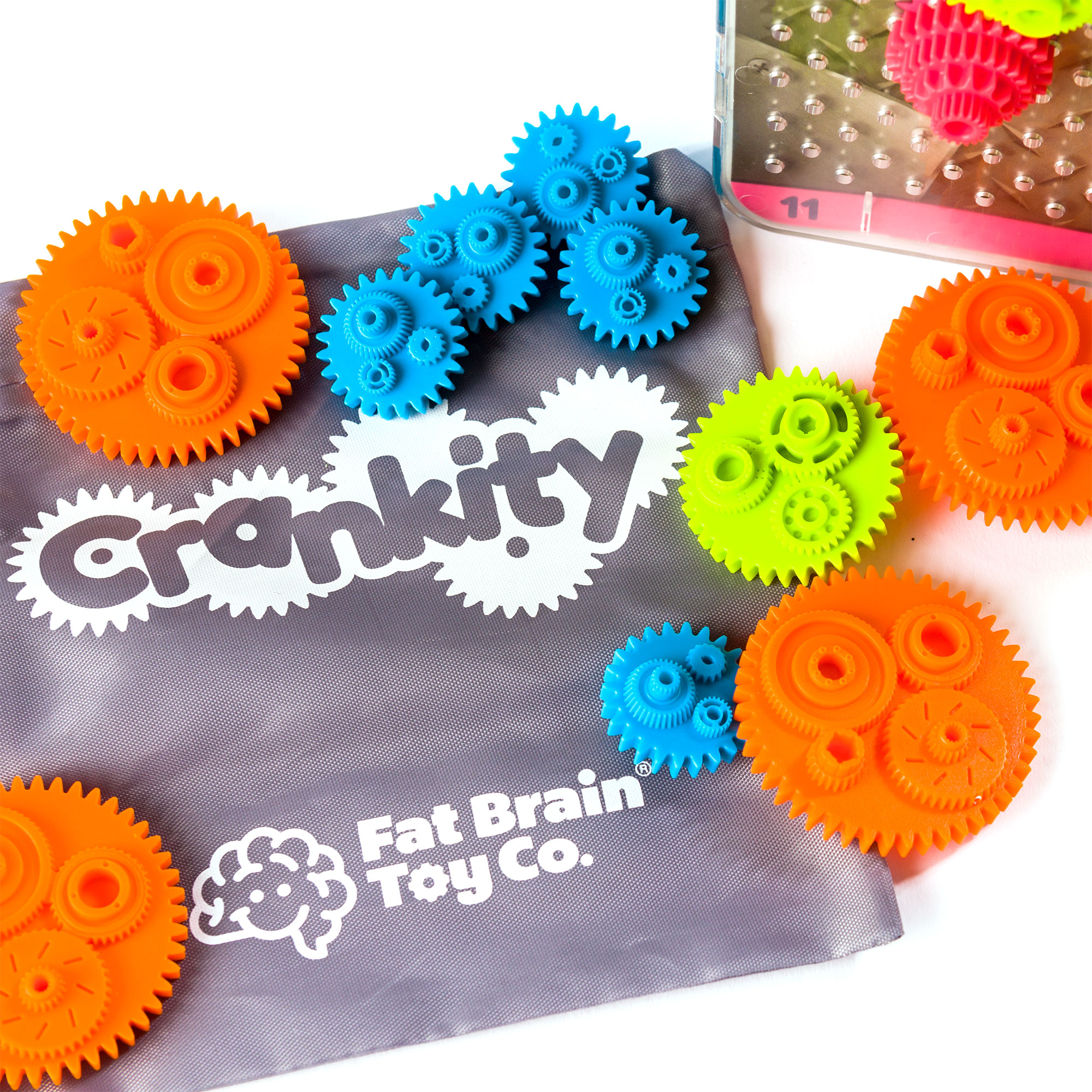 Головоломка Fat Brain Toys Crankity Разноцветные шестеренки (F140ML) - фото 3