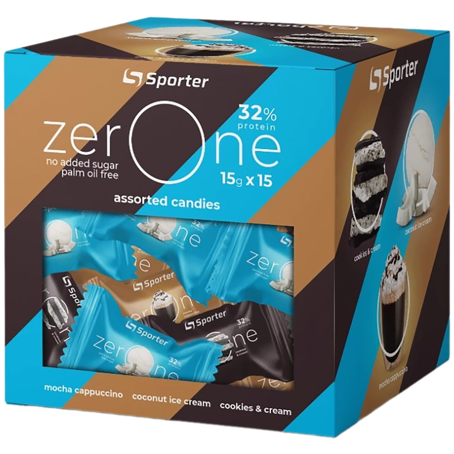 Набір протеїнових цукерок Sporter Zero One Mix 15 шт. х 15 г - фото 1