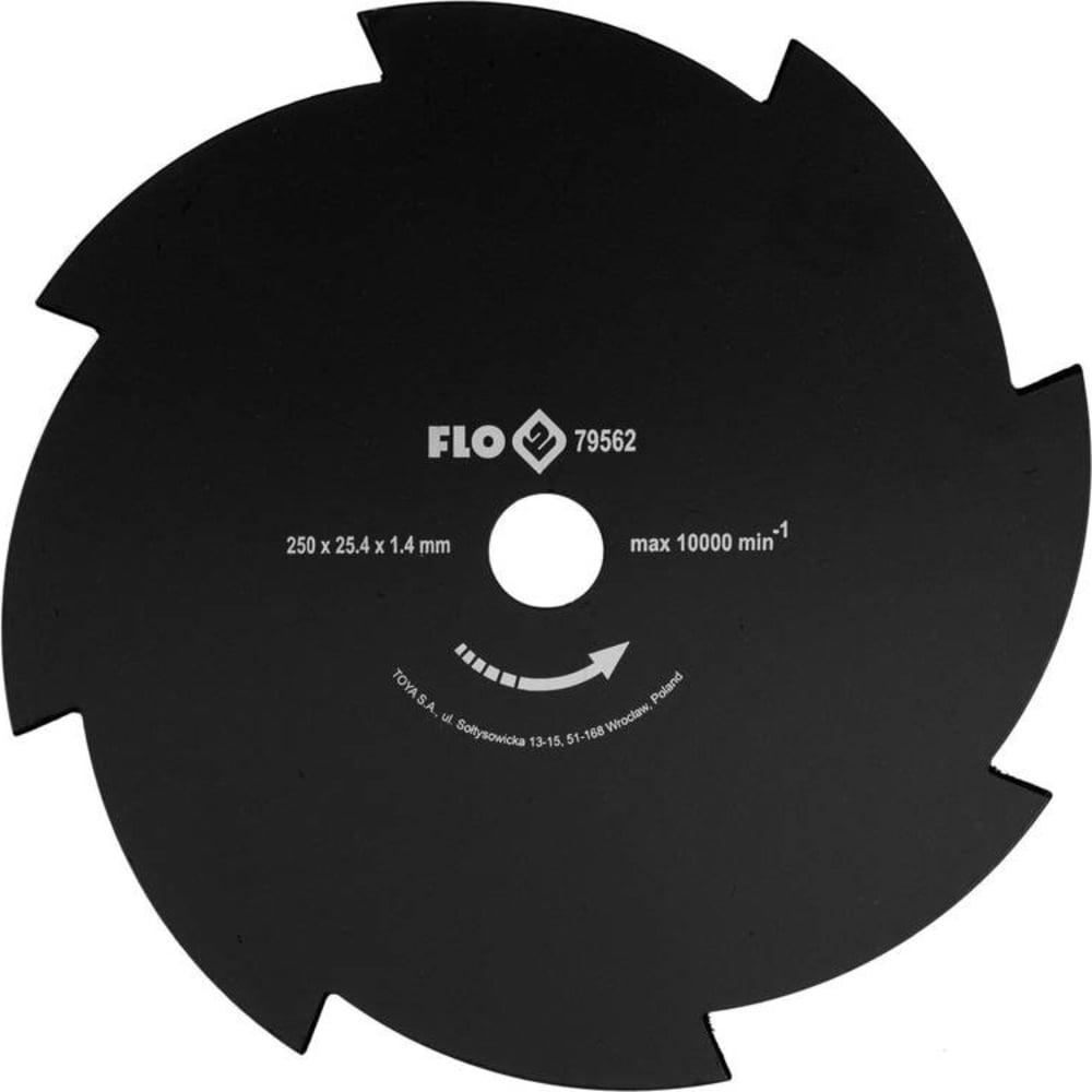 Ніж для бензокоси Flo дисковий 8 зубців 25 см кріпильний Ø 2.54 см (79562) - фото 1