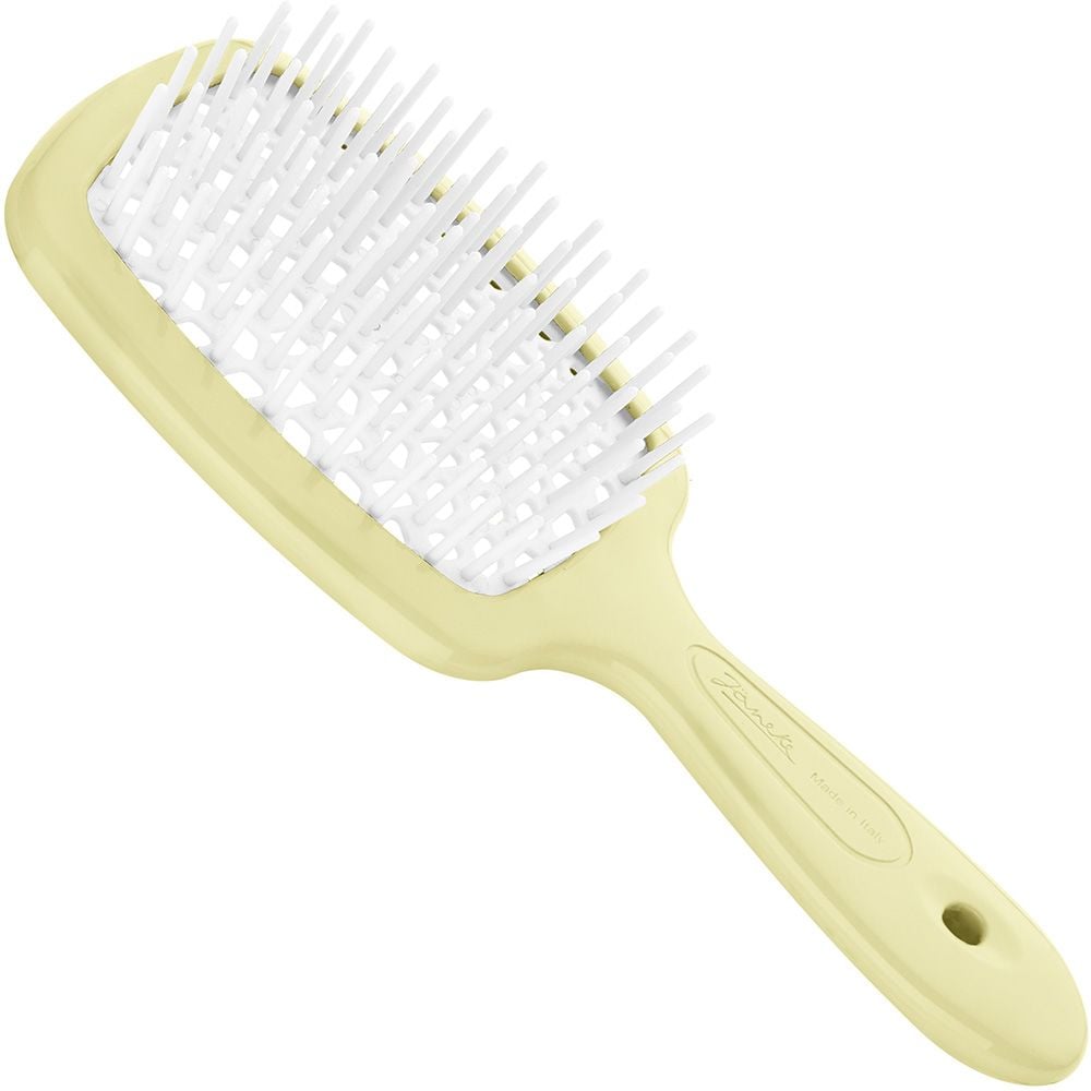 Щітка для волосся Janeke Small Superbrush, 17,5х7 см, жовта з білим - фото 1