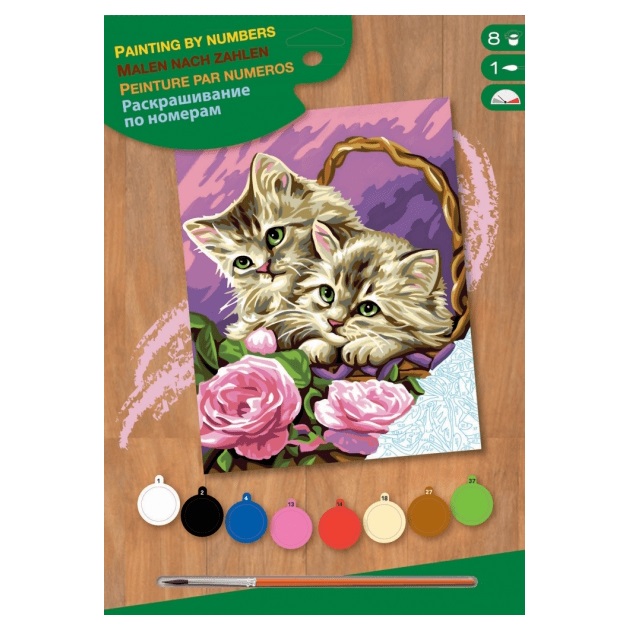 Набір для творчості Sequin Art Малюнок за номерами Junior Квіткові кошенята (SA1041) - фото 1