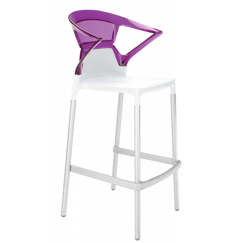 Барное кресло Papatya Ego-K, белый с фиолетовым (4820123440028) - фото 1