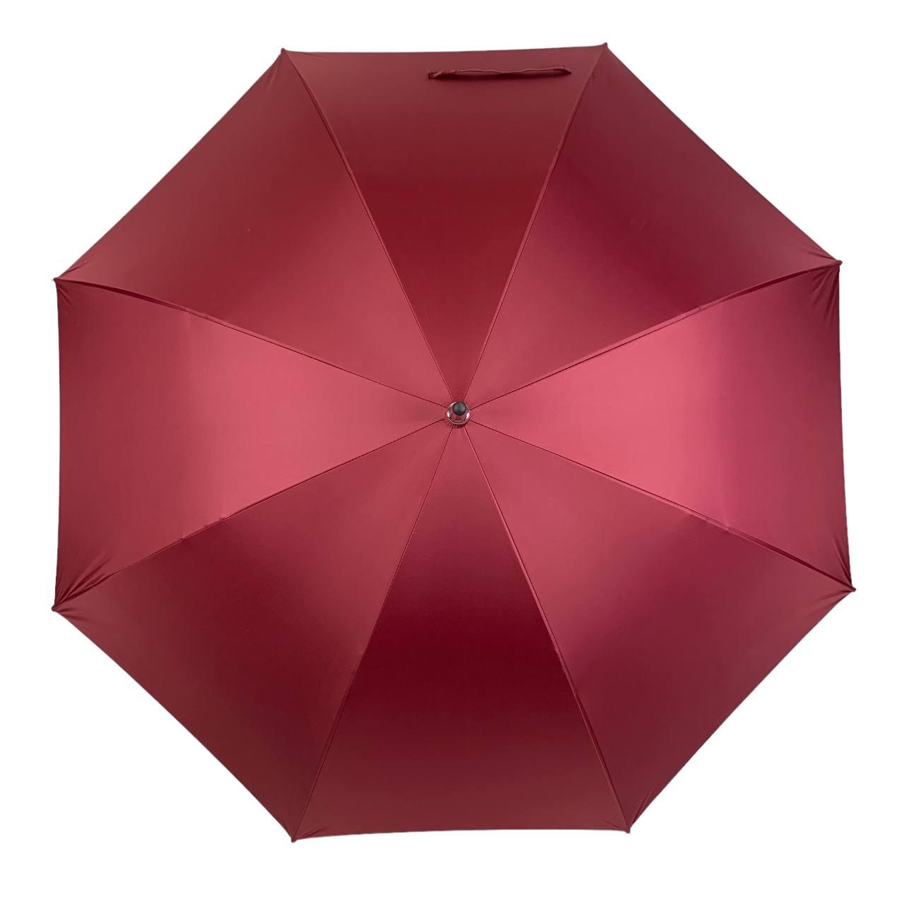 Женский зонт-трость полуавтомат RST 120 см бордовый - фото 2