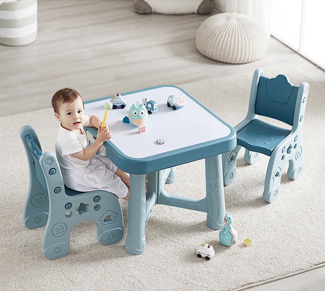 Детский функциональный столик и два стульчика Poppet Монохром, синий (PP-001M) - фото 6