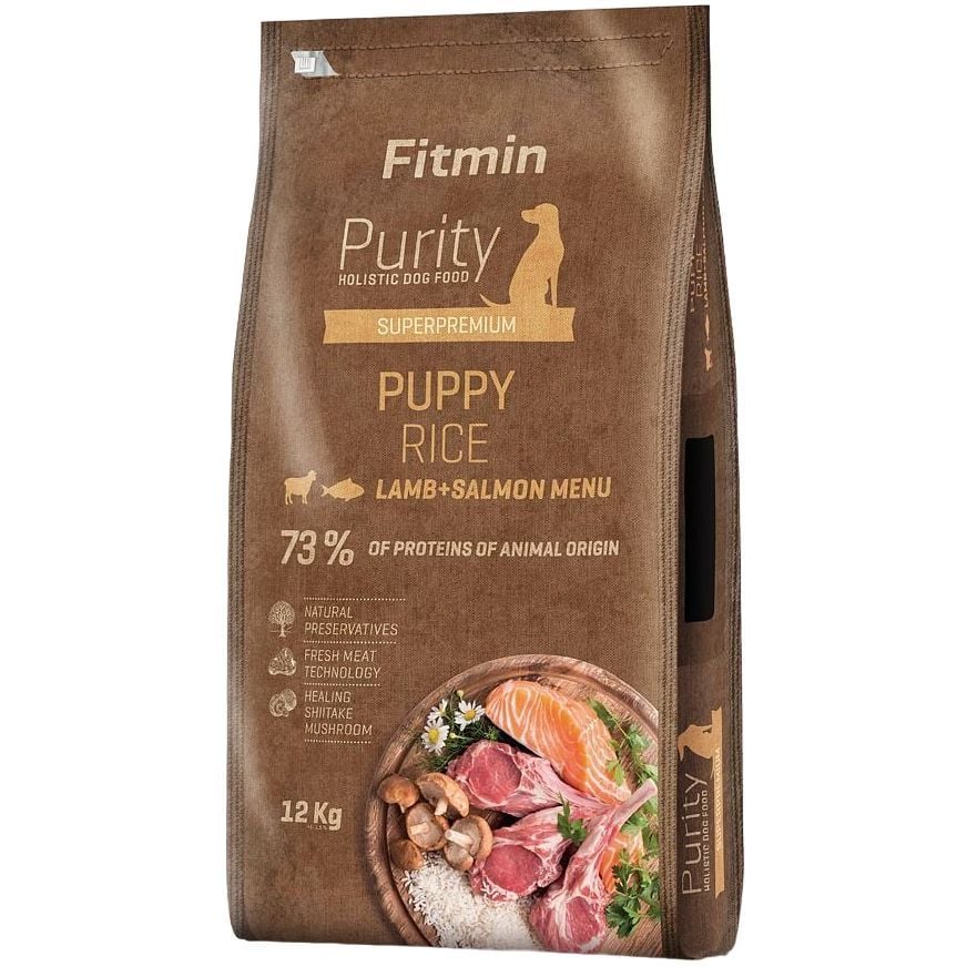 Сухой корм для щенков Fitmin dog Purity Rice Puppy Lamb & Salmon 12 кг - фото 1