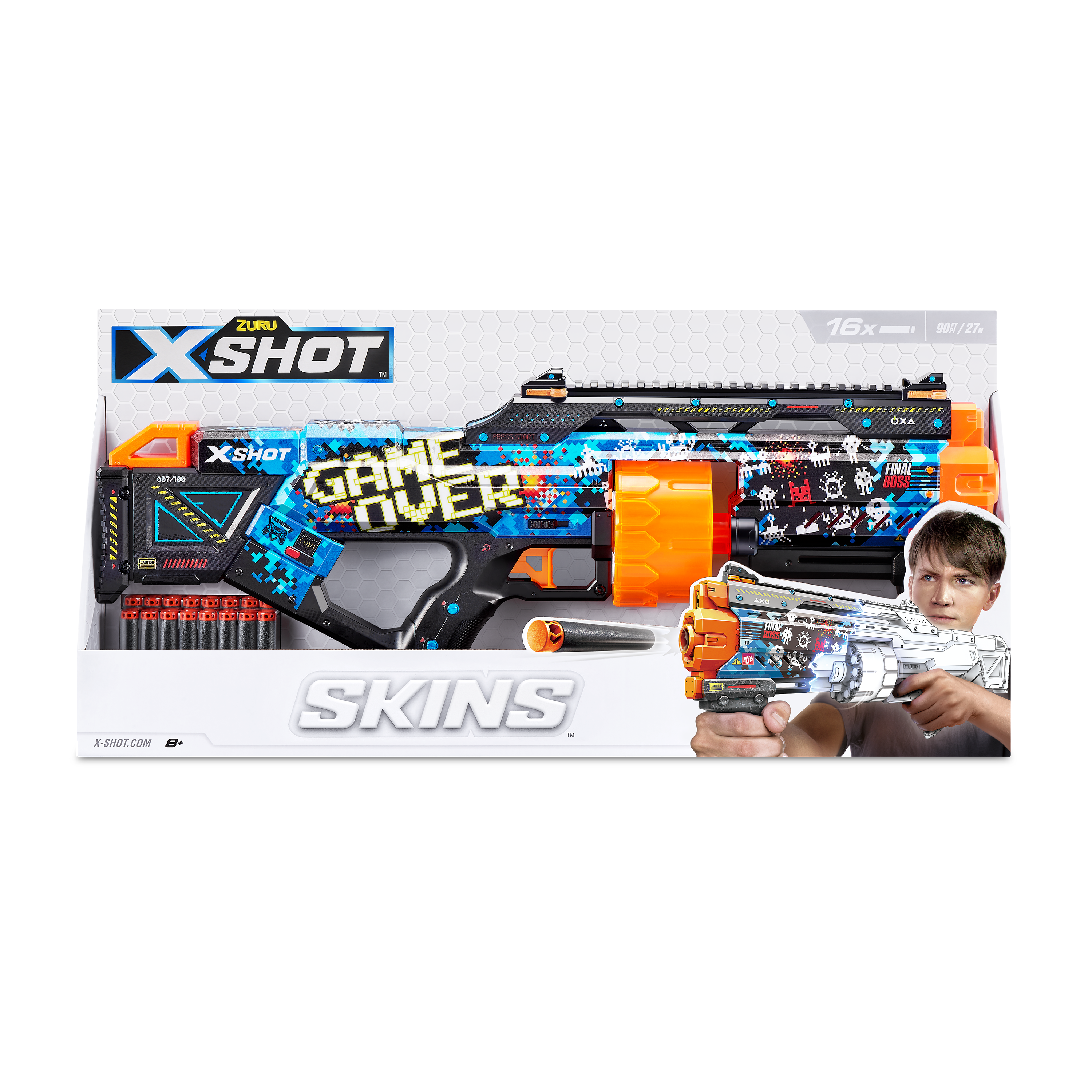 Швидкострільний бластер Zuru X-Shot Skins Last Stand Game Over, 16 патронів (36518A) - фото 6