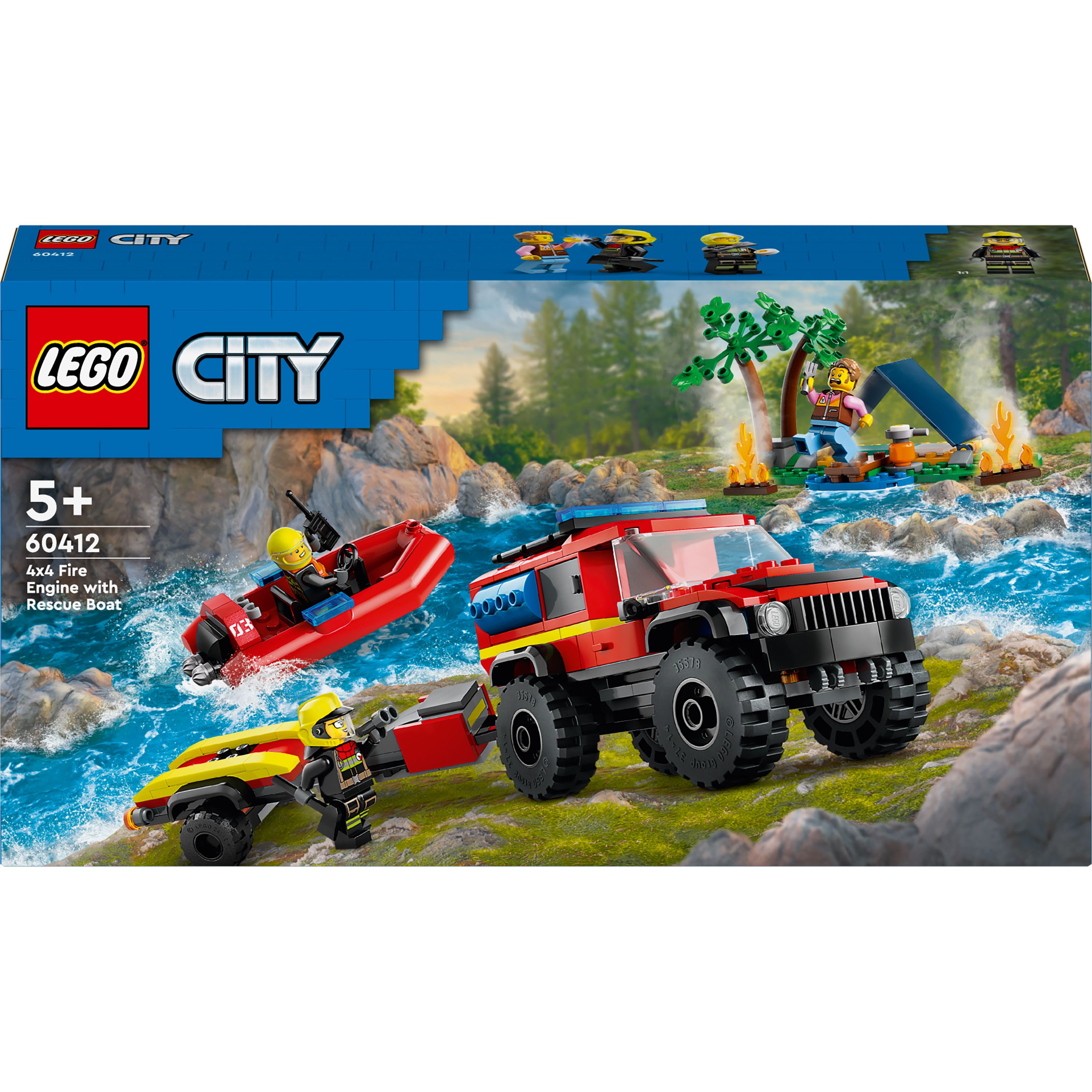 Конструктор LEGO City Пожежний позашляховик з рятувальним човном 301 деталь (60412) - фото 1