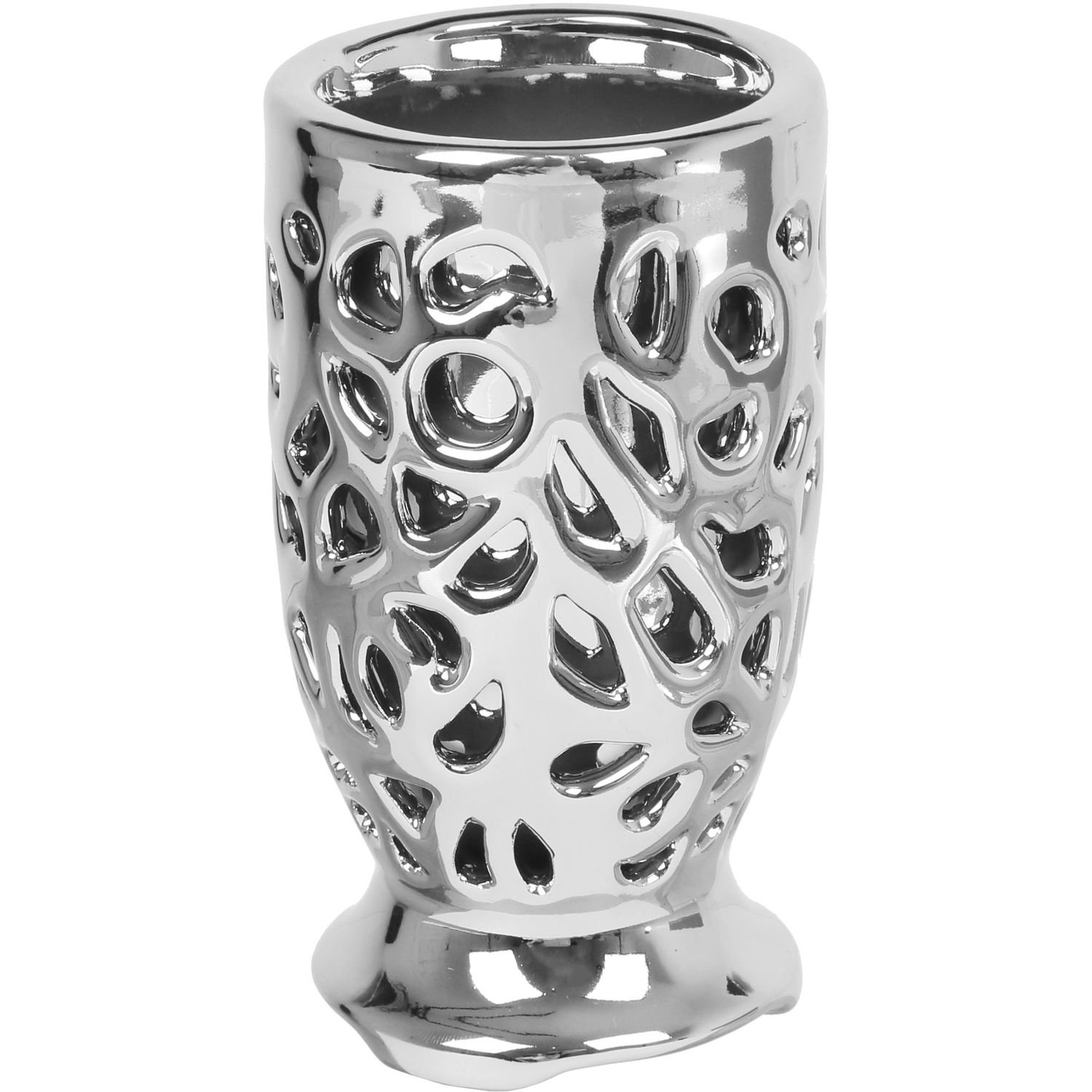Склянка для зубних щіток Volver Dolomite, 15х9 см, сріблястий (37026) - фото 1