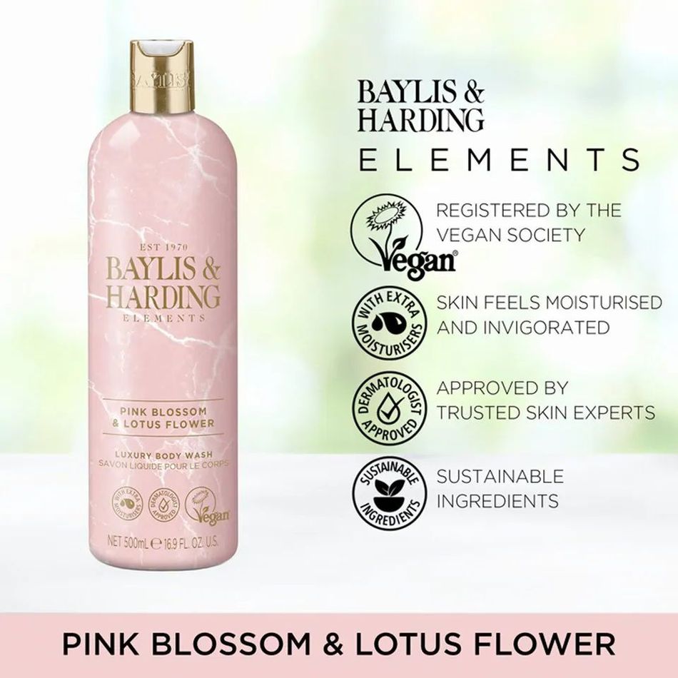 Гель для душа Baylis & Harding Elements Pink Blossom & Lotus Flower 500 мл - фото 3