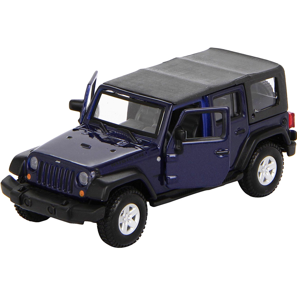 Автомодель Bburago Jeep Wrangler Unlimited Rubicon 1:32 темно-синя (18-43012) - фото 1
