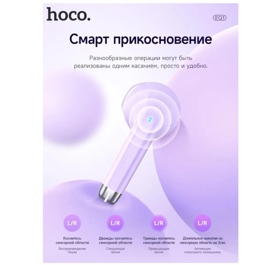 Навушники Hoco EQ-1 Music guide TWS White - фото 6
