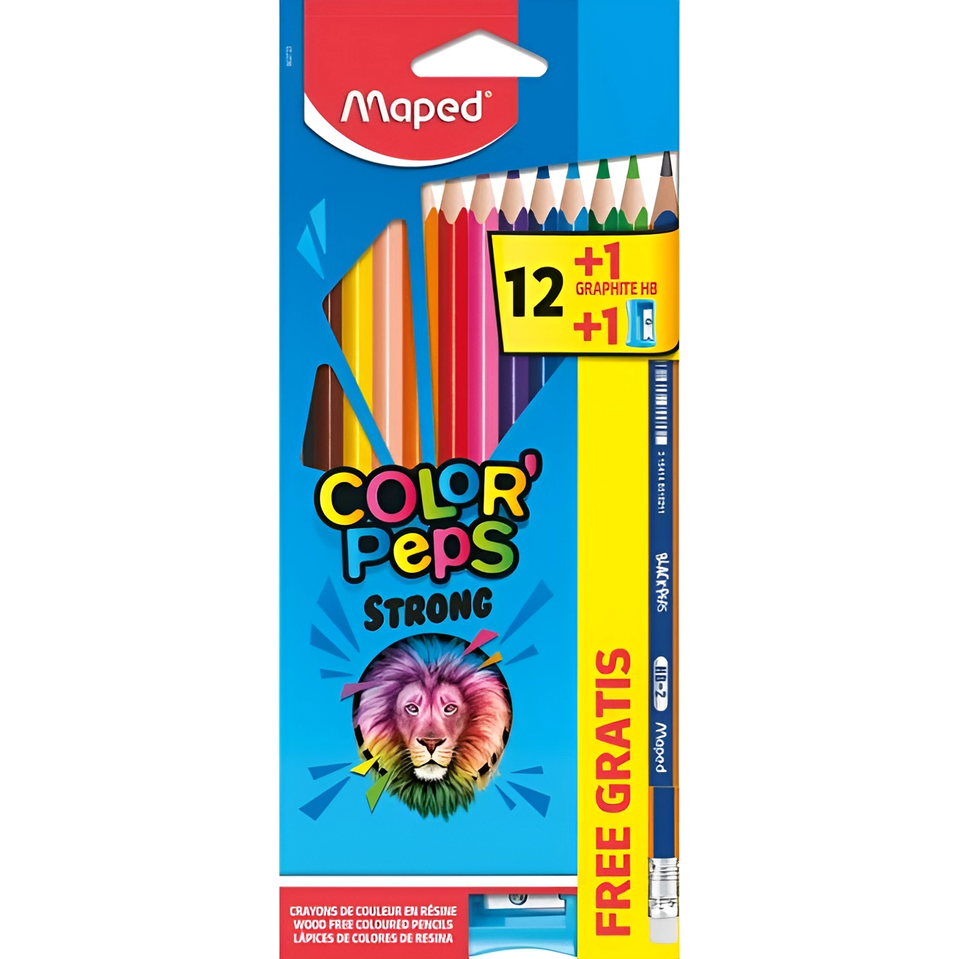 Карандаши цветные Maped Strong с точилкой 12+1 шт. (MP.862723) - фото 1
