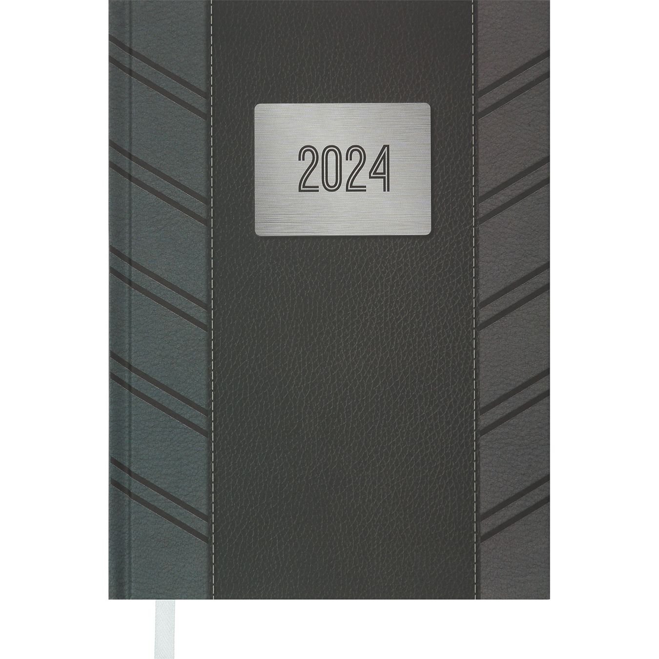 Ежедневник датированный Buromax Hide 2024 A5 серый (BM.2173-09) - фото 1