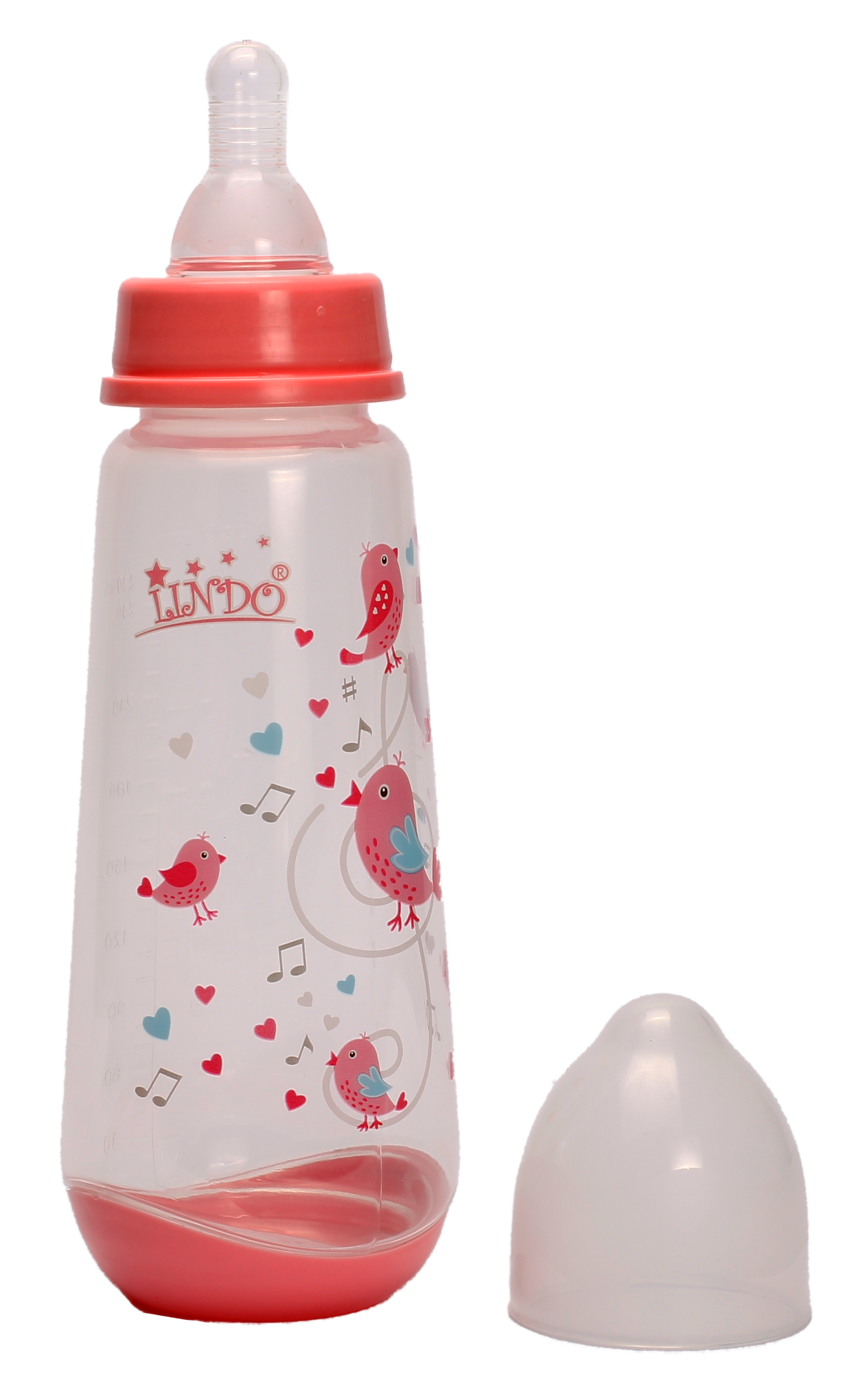 Пляшечка для годування Lindo, з силіконовою соскою, 250 мл, рожевий (LI 112 роз) - фото 2
