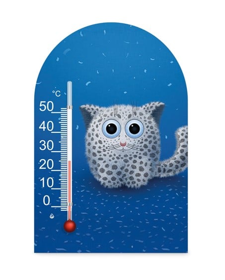 Термометр Склоприлад Сувенір Зоо Світ Сніжний барс (300623) - фото 1
