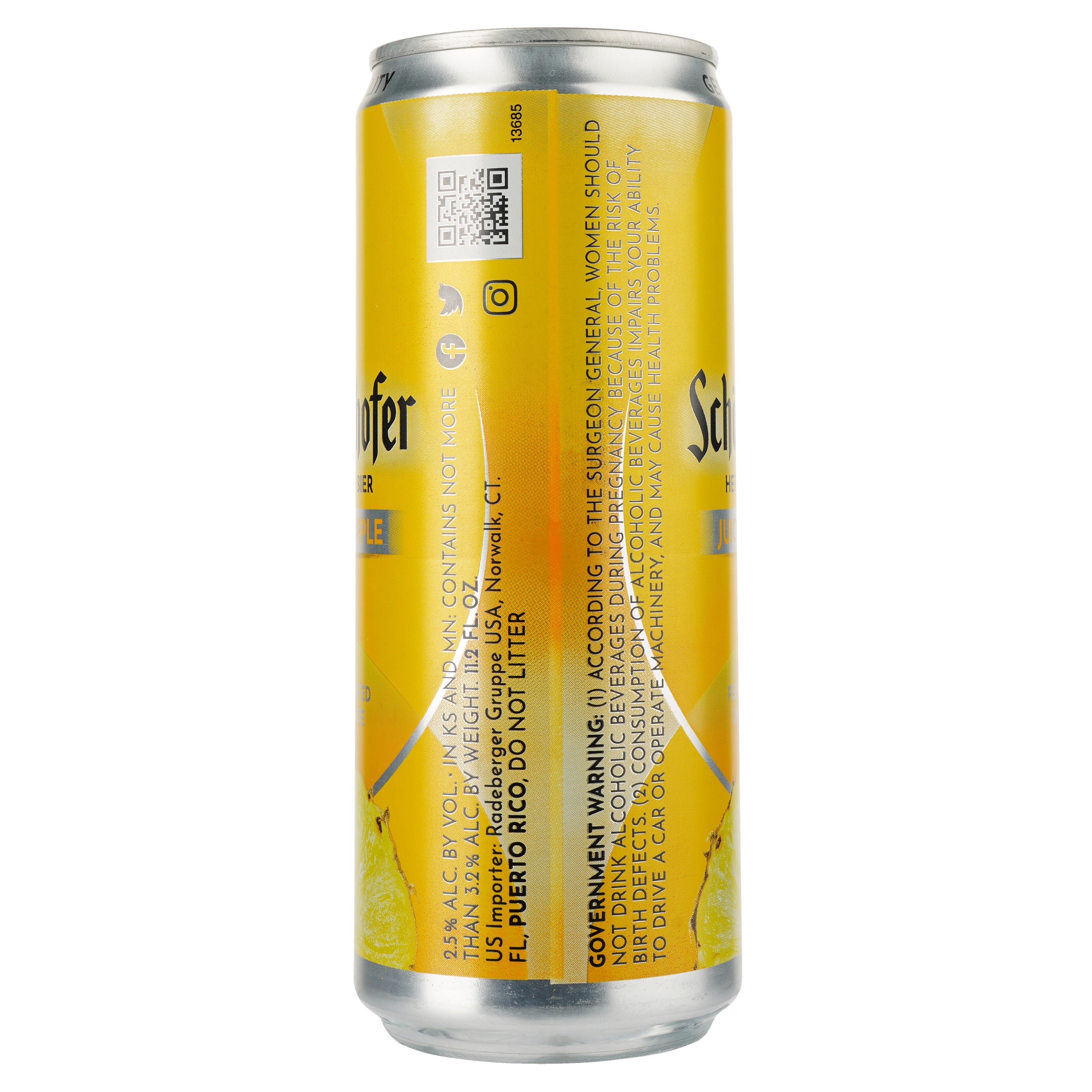 Пиво Schofferhofer Juicy Pineapple, светлое, нефильтрованное, с соком, 2.5%, ж/б, 0.33 л - фото 2