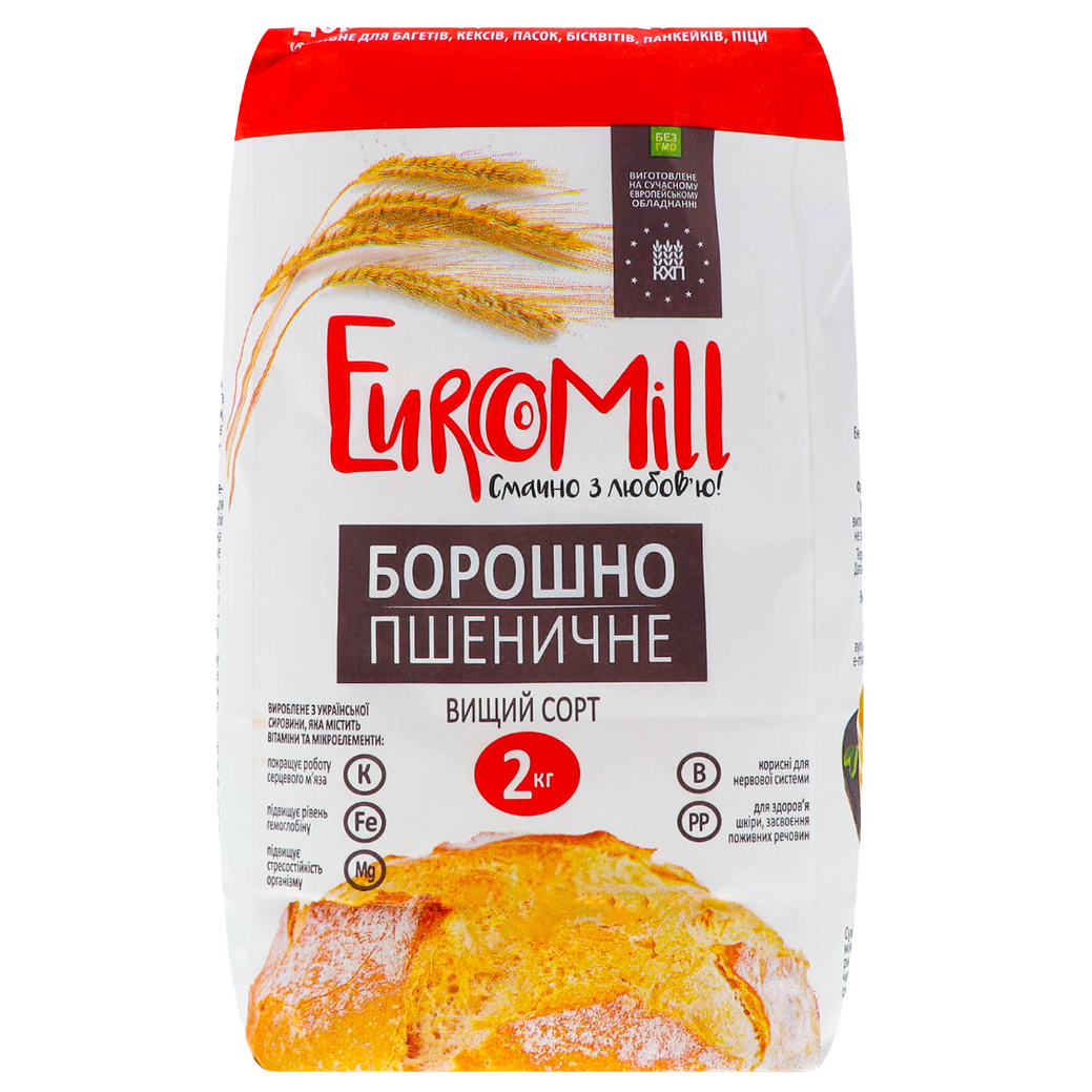 Борошно пшеничне EuroMill вищий сорт 2 кг (780444) - фото 1