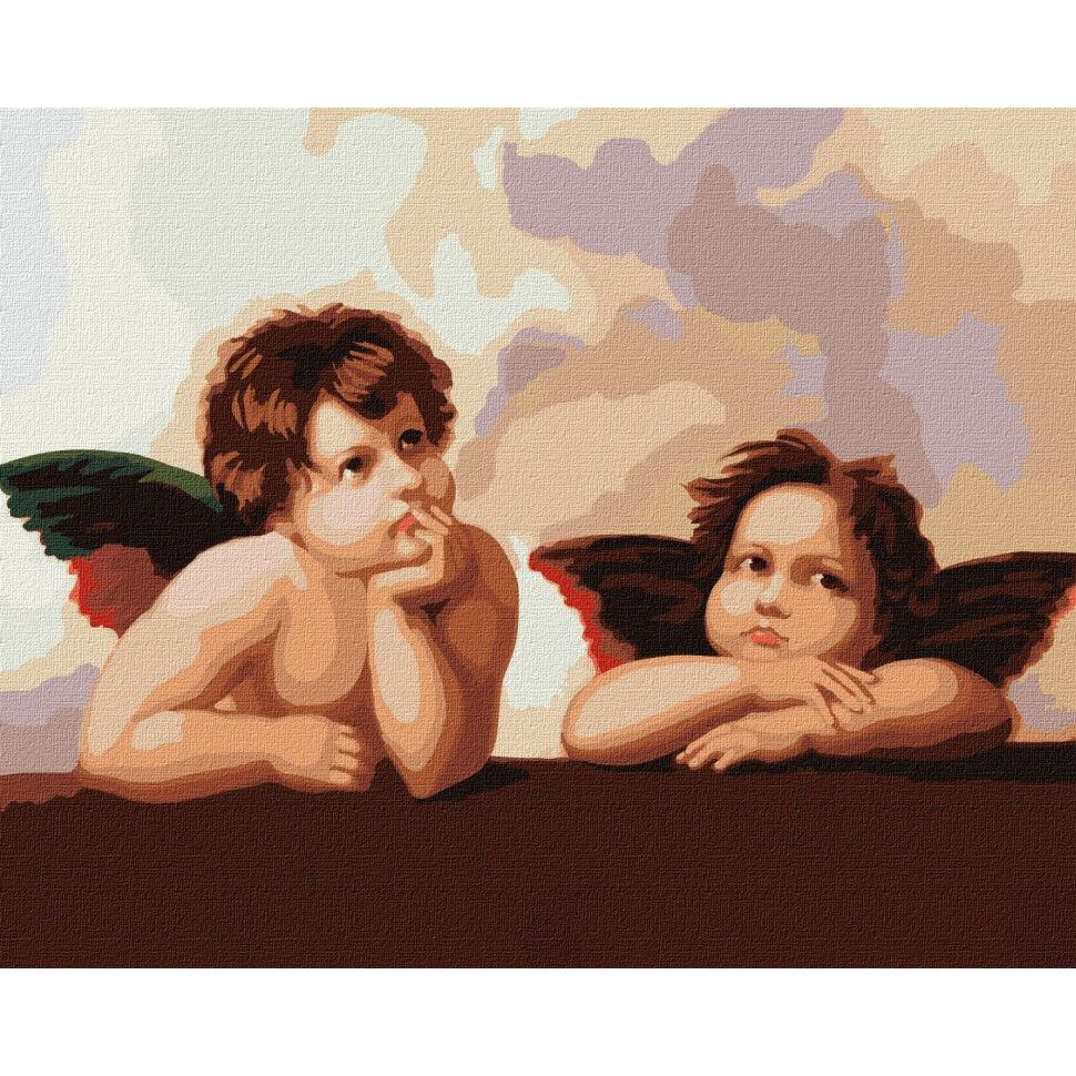 Картина по номерам Ideyka Очаровательные ангелочки © Рафаэль Санти KHO4829 40х50 см - фото 1
