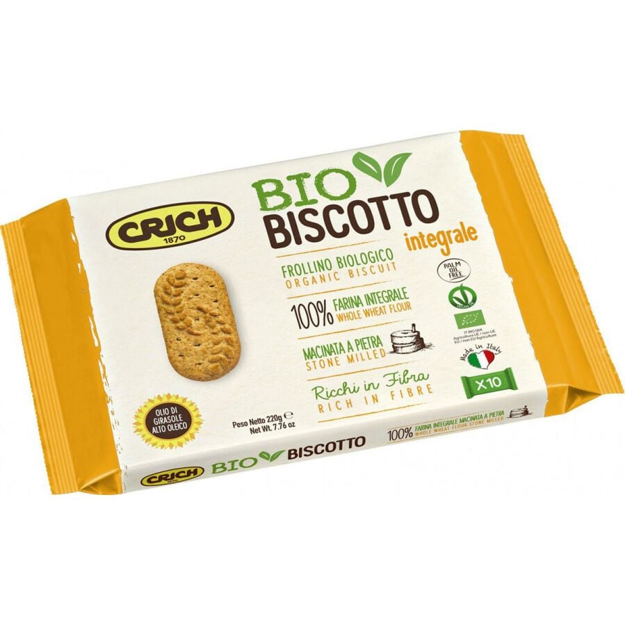 Печиво Crich Bio Biscotto з цільнозернового борошна органічне 220 г - фото 1