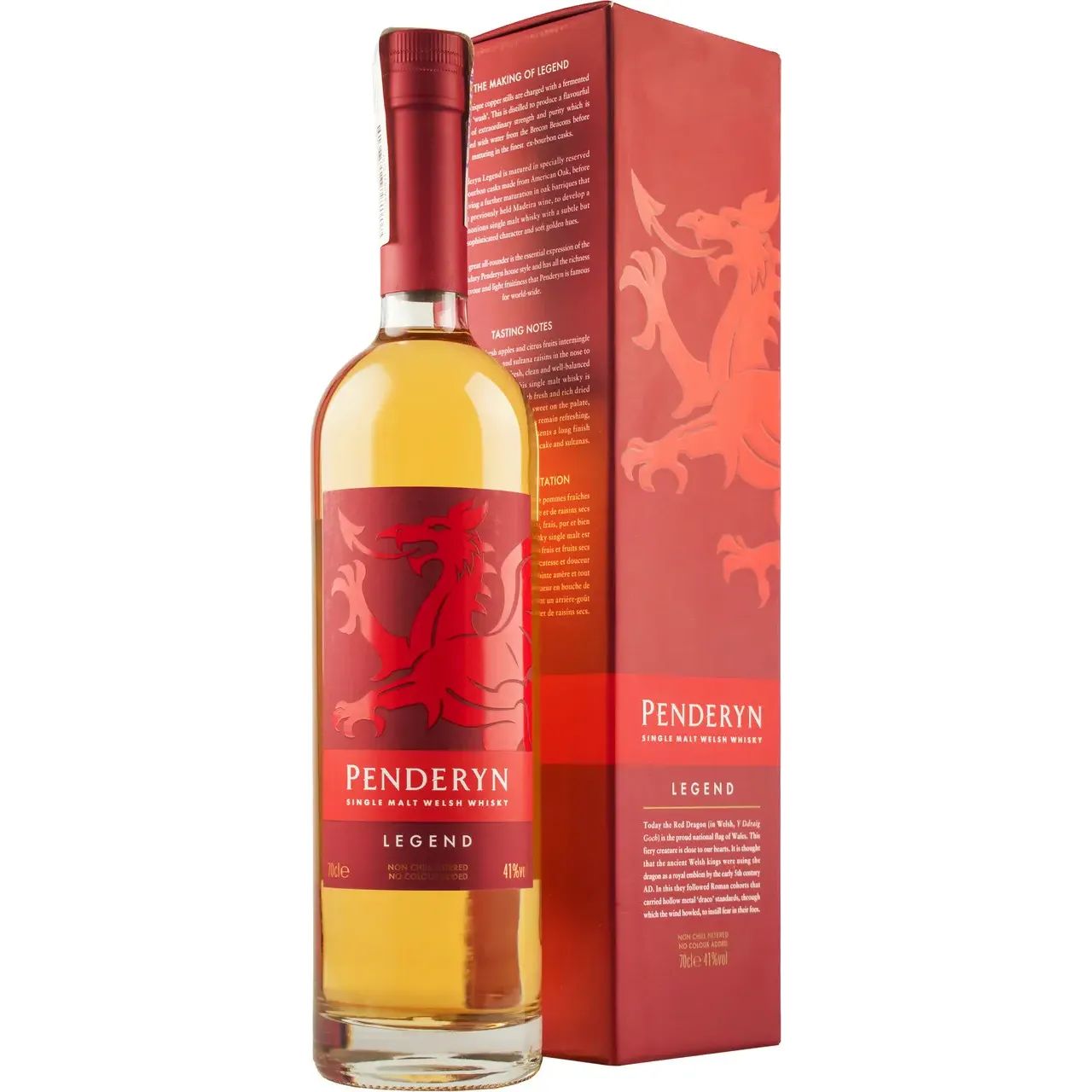 Виски Penderyn Legend 41 Single Malt Welsh Whisky 41% 0.7 л в подарочной упаковке - фото 1