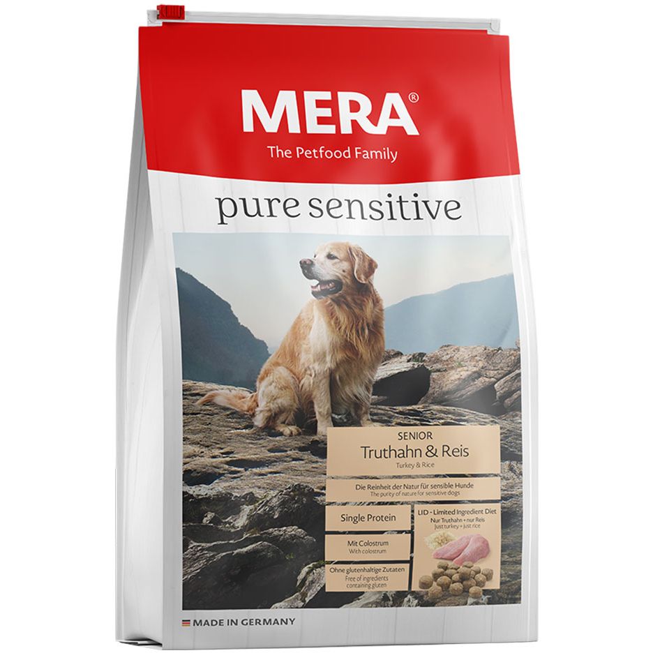 Сухой корм для собак пожилого возраста Mera Pure Sensitive Puppy Truthan & Reis 12.5 кг - фото 1