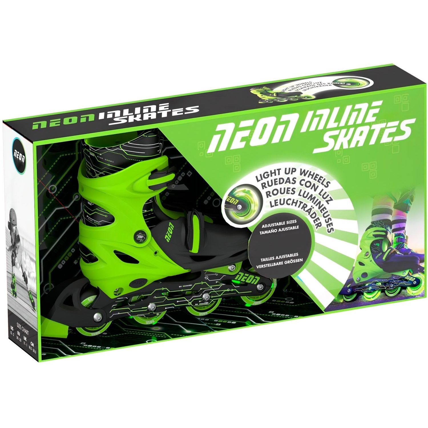 Роликові ковзани Neon Inline розмір 30-33 зелений (NT07G4) - фото 3