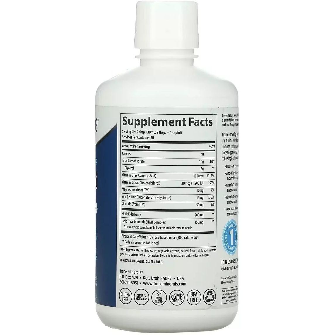 Підтримка імунної системи Trace Minerals Fast-Absorbing Liquid Immunity+ зі смаком ягід 887 мл - фото 2