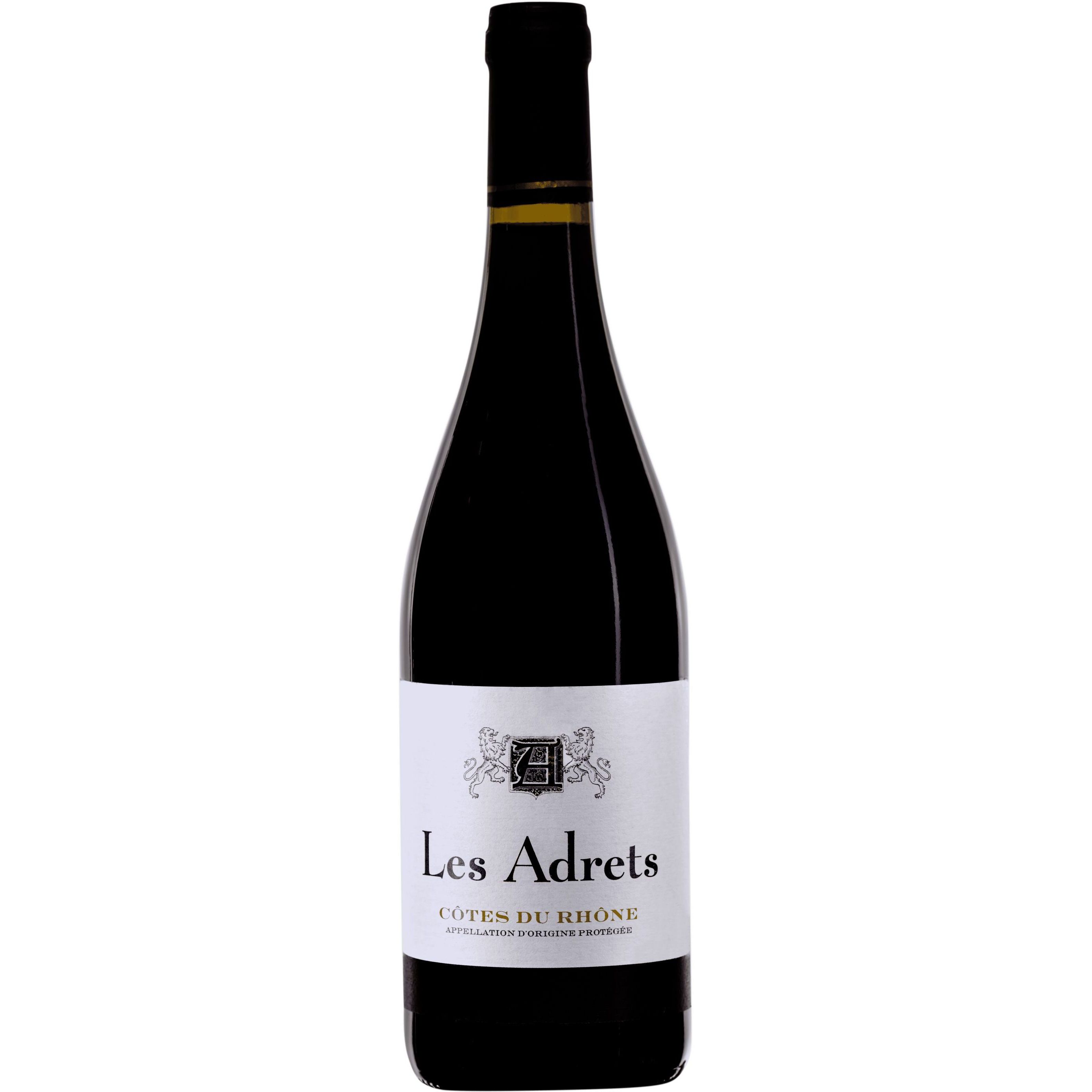 Вино Les Adrets AOC Cotes du Rhone Rouge сухое красное 0.75 л - фото 1