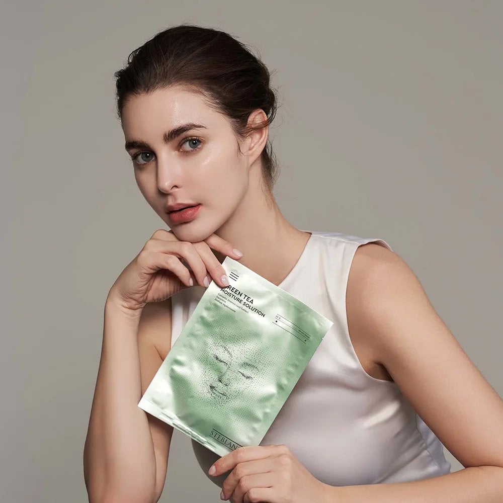 Тканинна маска-сироватка для обличчя Steblanc Green Tea Moisture Solution Зволожуюча з екстрактом зеленого чаю, 25 г - фото 4