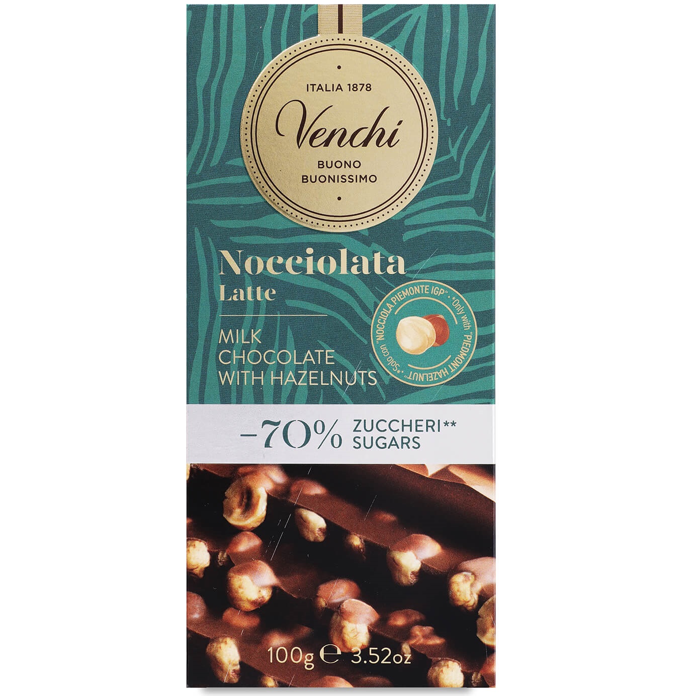 Шоколад молочний Venchi з фундуком, 100 г (877278) - фото 1