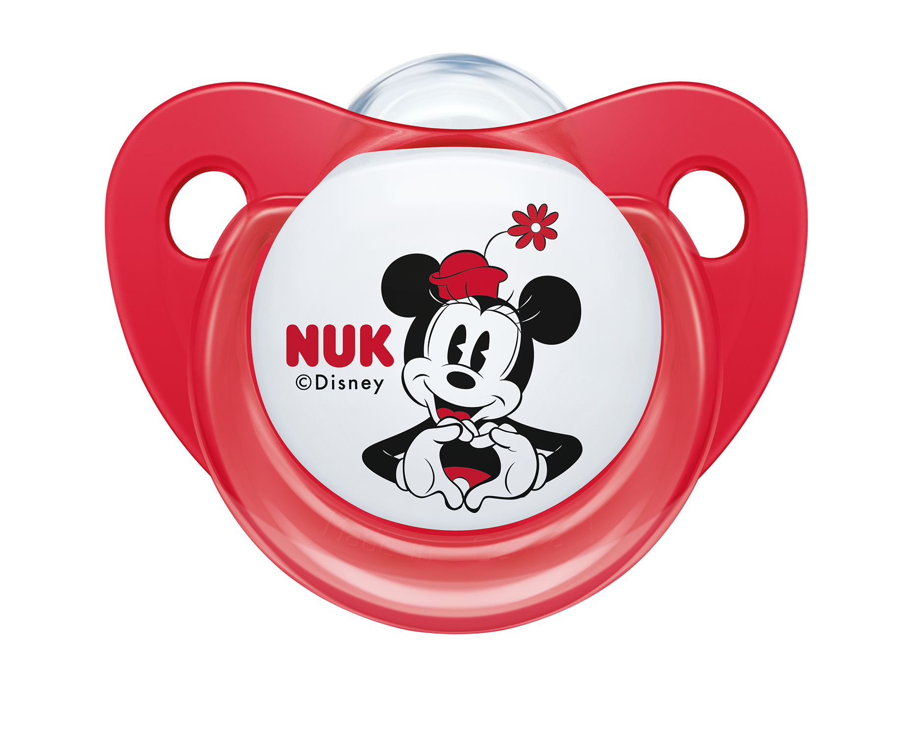 Пустушка силіконова Nuk Trendline Disney Mickey, ортодонтична, 0-6 міс., червоний з білим, 2 шт.(3953118) - фото 3
