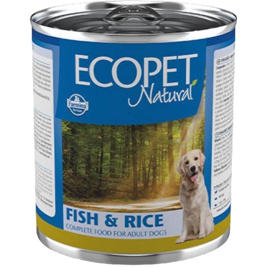 Вологий корм для дорослих собак Farmina Ecopet Natural Dog Fish&Rice, з рибою та рисом, 300 г - фото 1