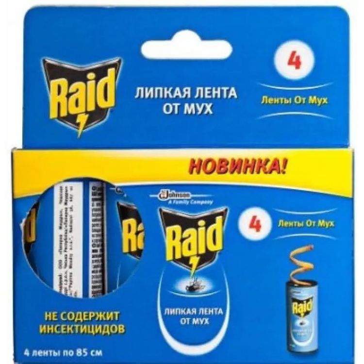 Липкая лента от мух Raid, 4 шт. - фото 1