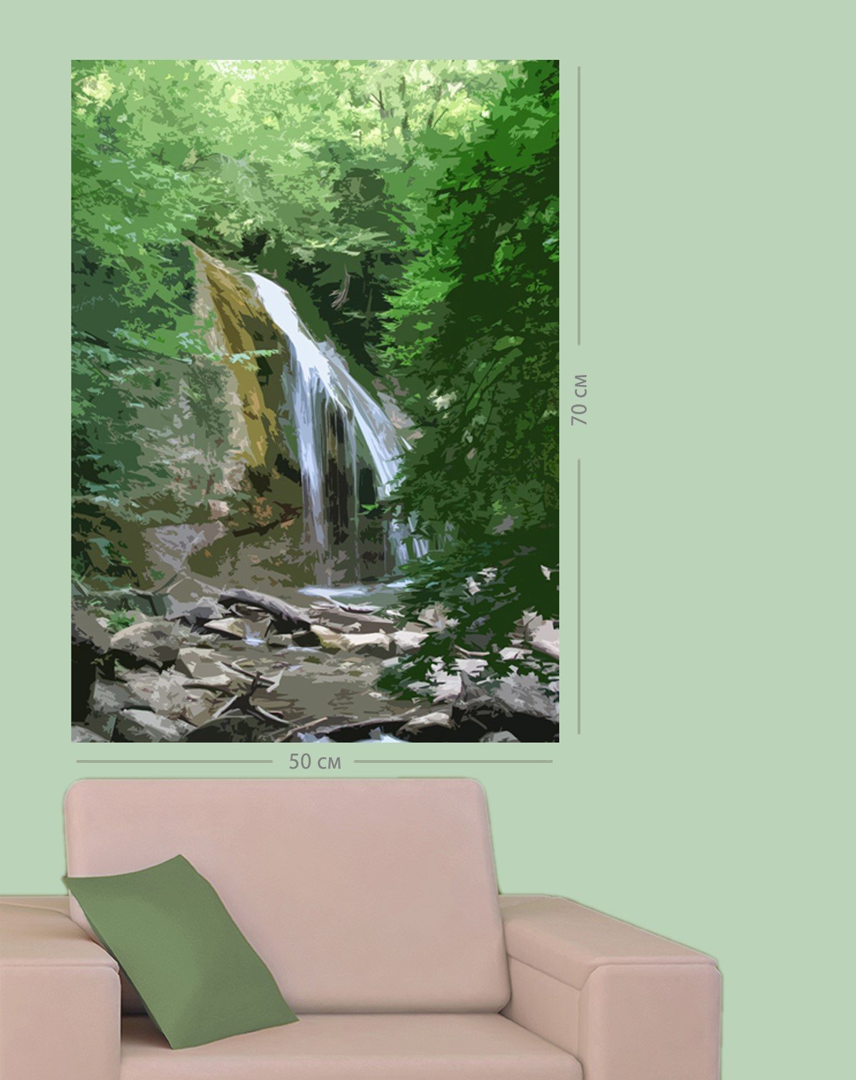Картина на холсте Art-Life, 50x70 см, зеленый (3C-118-50x70) - фото 1
