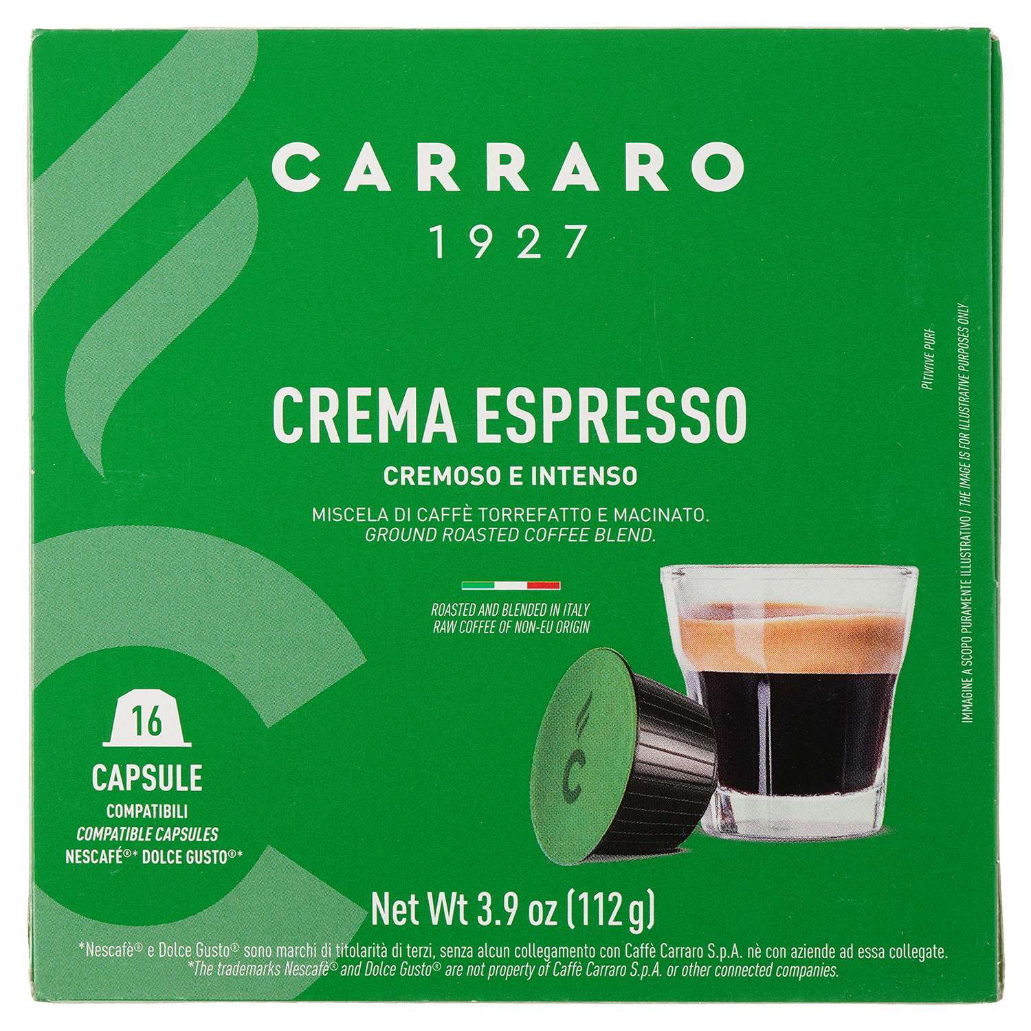 Кава в капсулах Carraro Dolce Gusto Crema Espresso, 16 капсул - фото 1