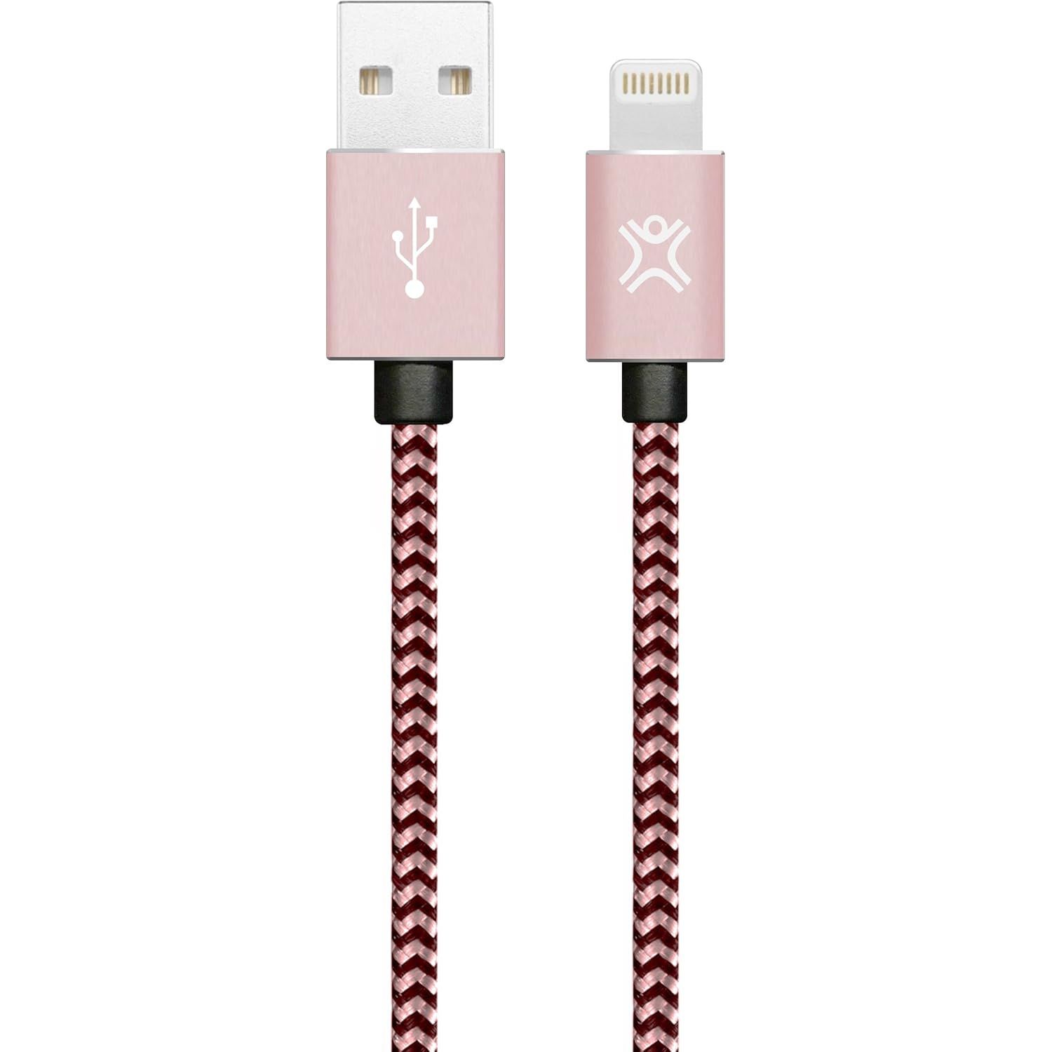 Кабель USB-A to Lightning XtremeMac Nylon Cable Rose Gold 1.2 м - фото 1