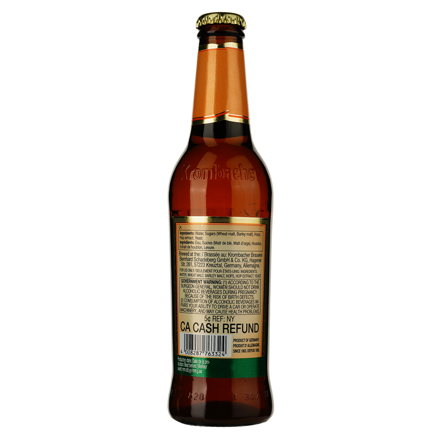 Набір пива Krombacher (Pils 2 шт. х 0.33 л, Weizen 1 шт. х 0.33 л, Dark 1 шт. х 0.33 л) + келих - фото 7