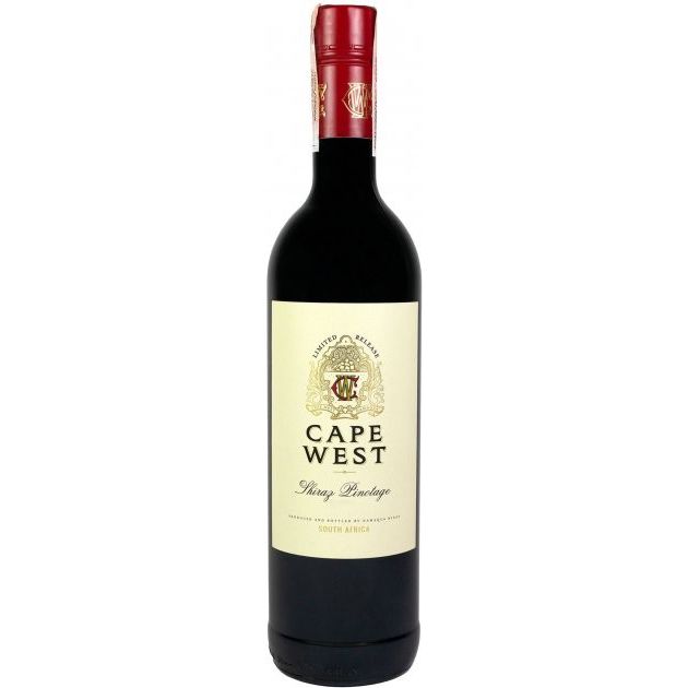 Вино Cape West Shiraz Pinotage, красное, сухое, 0,75 л - фото 1