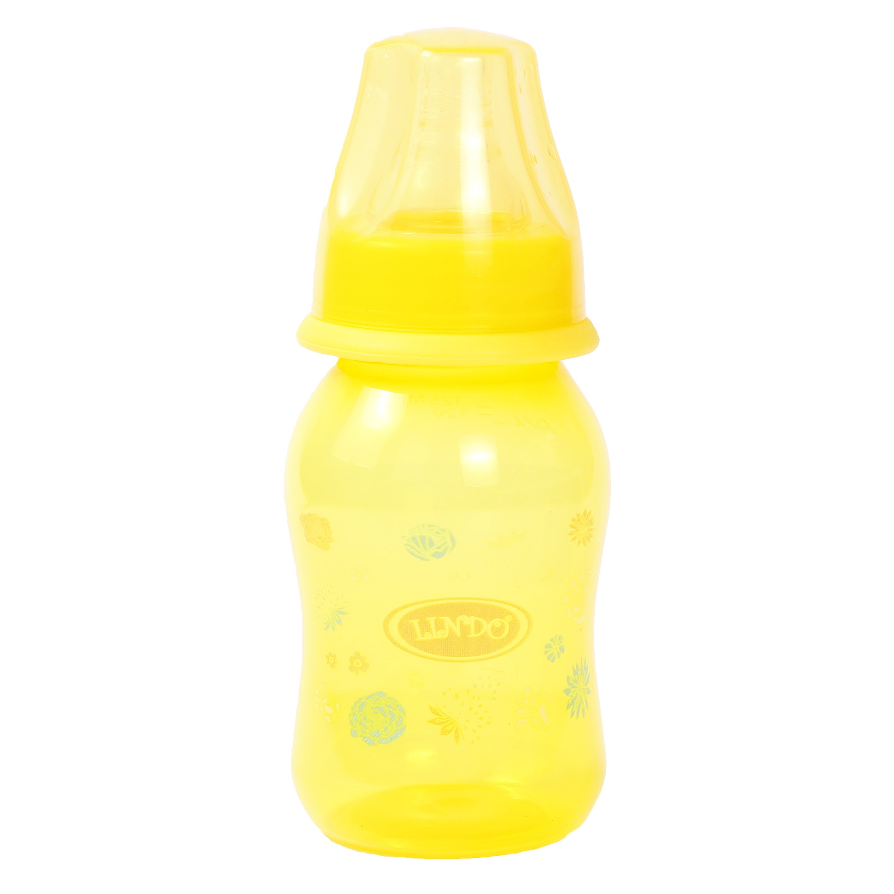Пляшечка для годування Lindo, вигнута, 125 мл, жовтий (Li 132 жовт) - фото 1