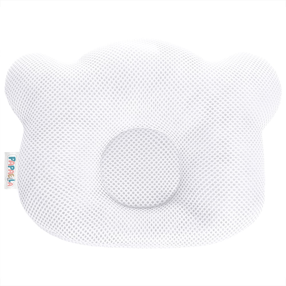 Подушка для немовлят ортопедична Papaella Ведмедик, діаметр 8 см, білий (8-32377) - фото 1