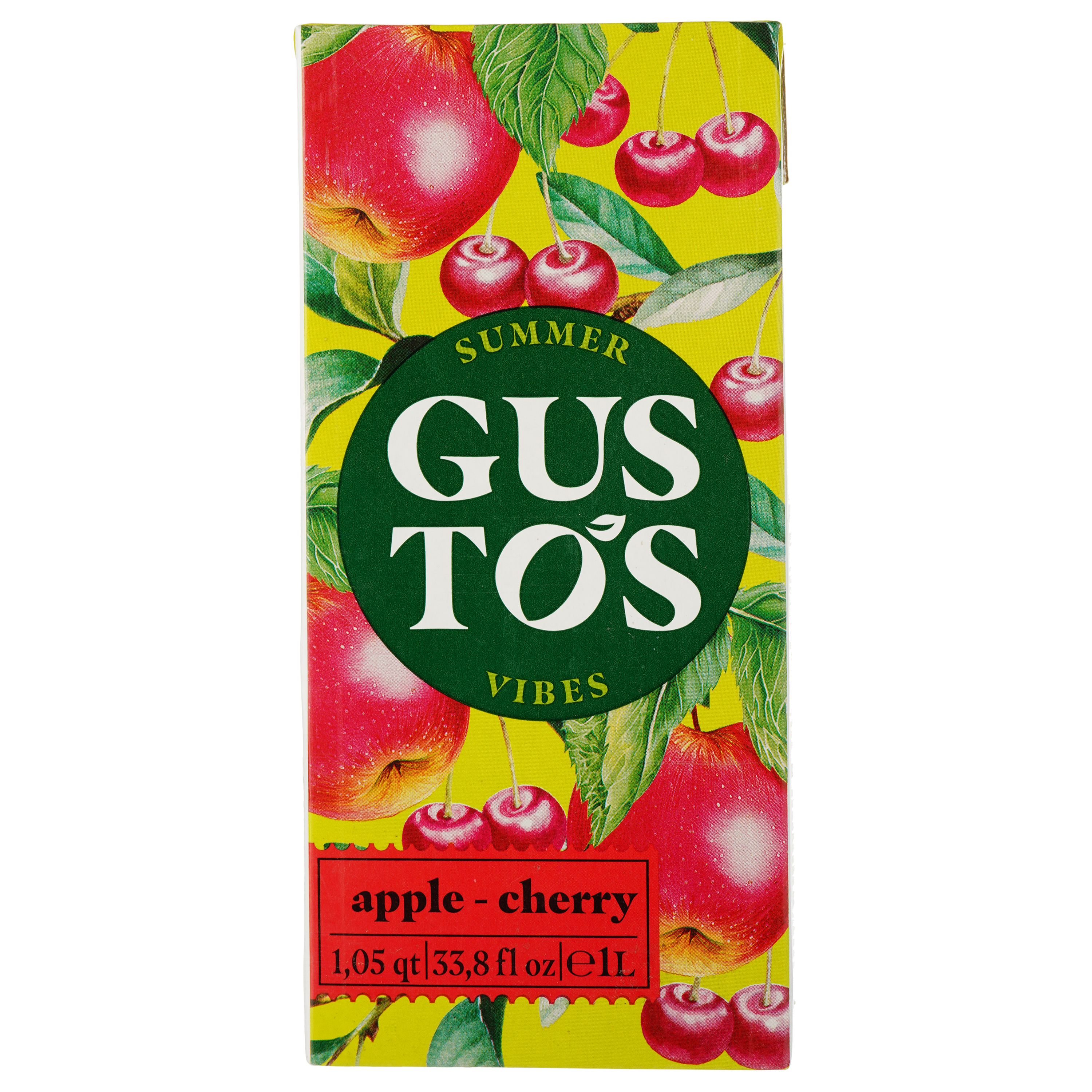 Напій соковий Gustos Яблуко-вишня тетра 1 л - фото 1